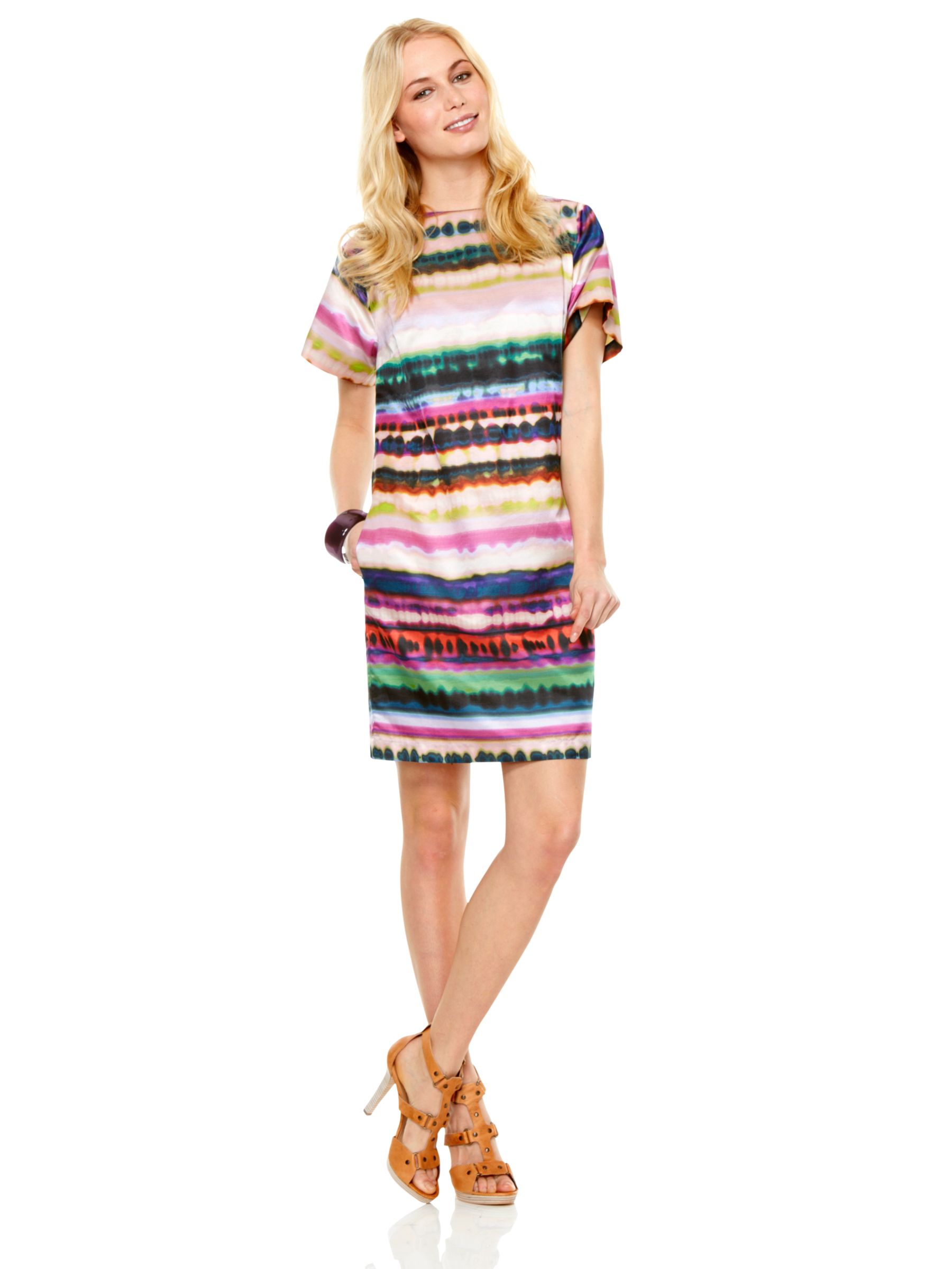 COLLECTION, John Lewis Women Carnival Print Stripe Shift Dress, Multicoloured