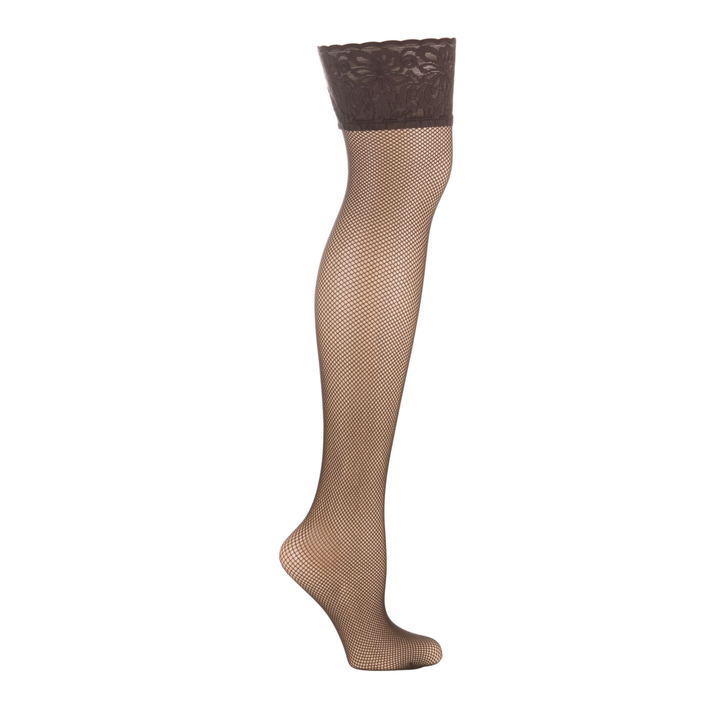 John Lewis Levante Fishnet Stay Up Tights, Mocha