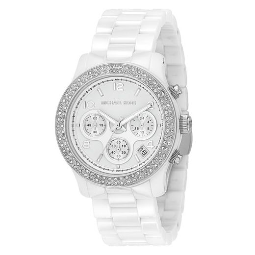 Michael Kors MK5188 Women's White Gold Ceram Watch, White/Gold