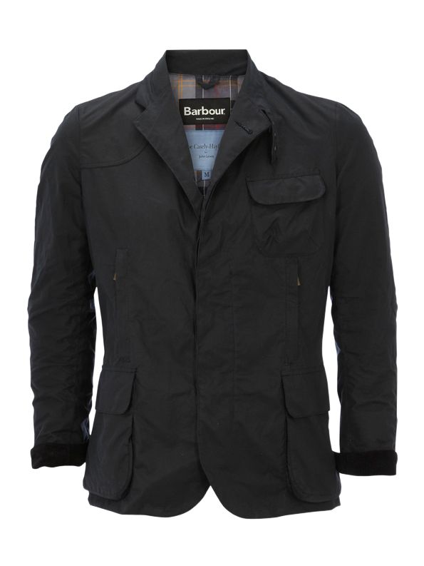 Joe Casely-Hayford for John Lewis Wax Cotton Blazer, Navy, XL at John Lewis