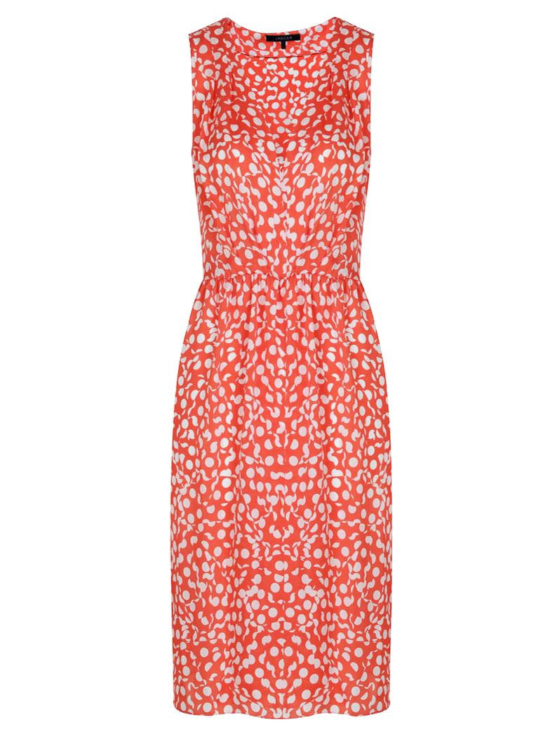 Jaeger Silk Spot Wrap Dress, Red