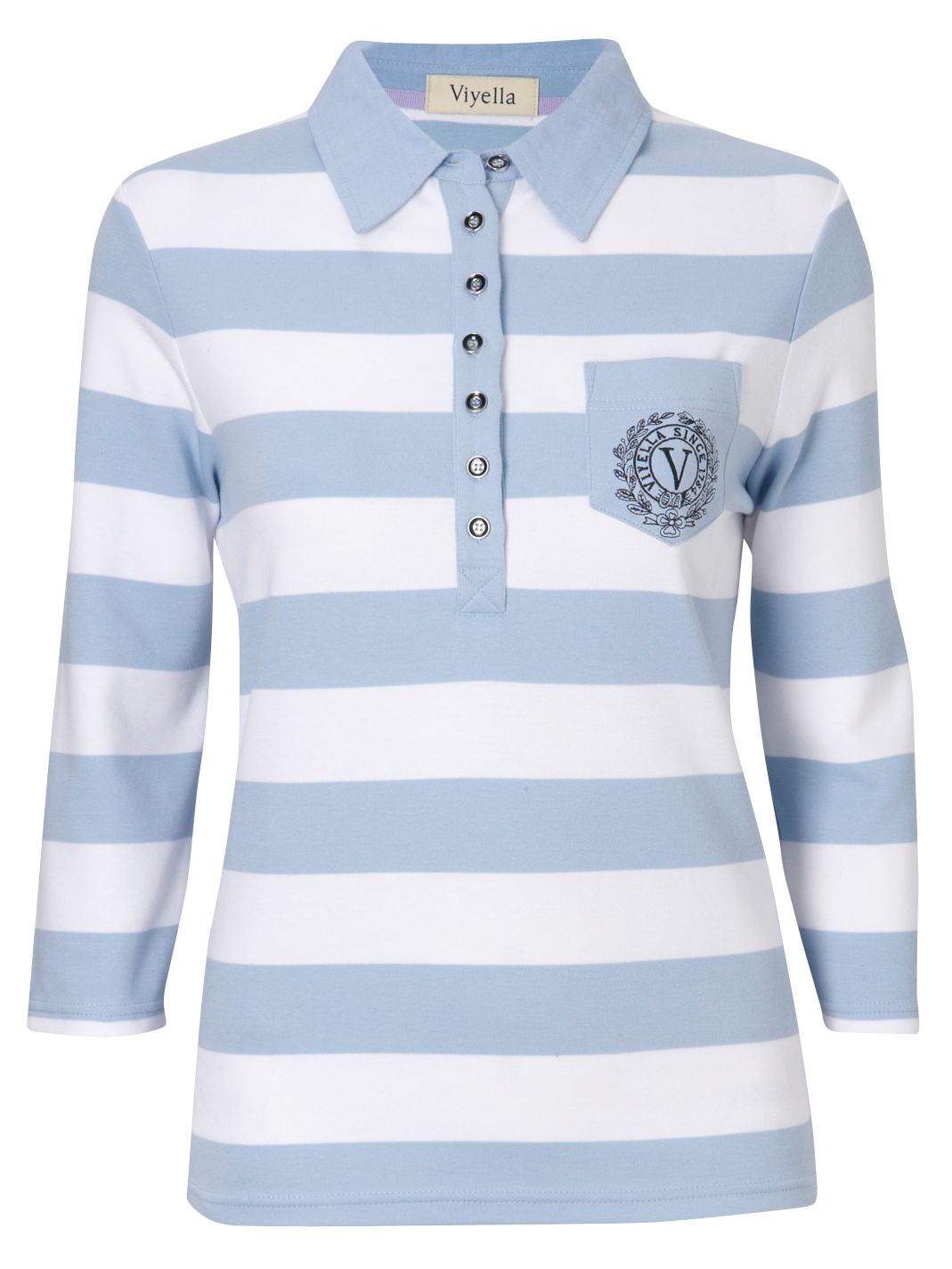 ¾ Sleeve Rugby Shirt, Pale blue