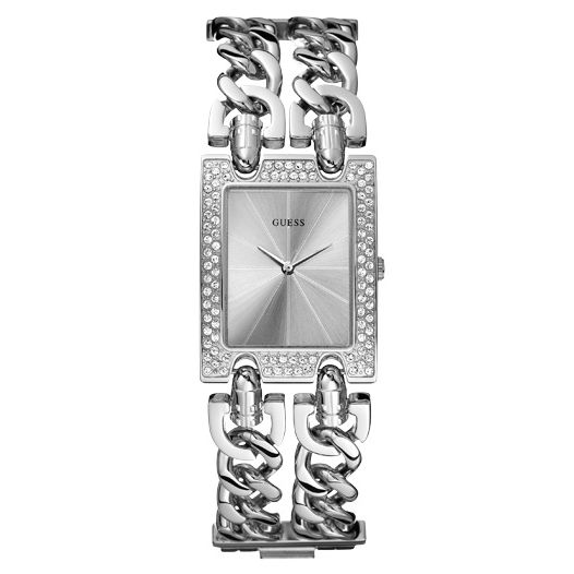 Guess W95088L1 Women's Mod Heavy Metal Watch, Silver