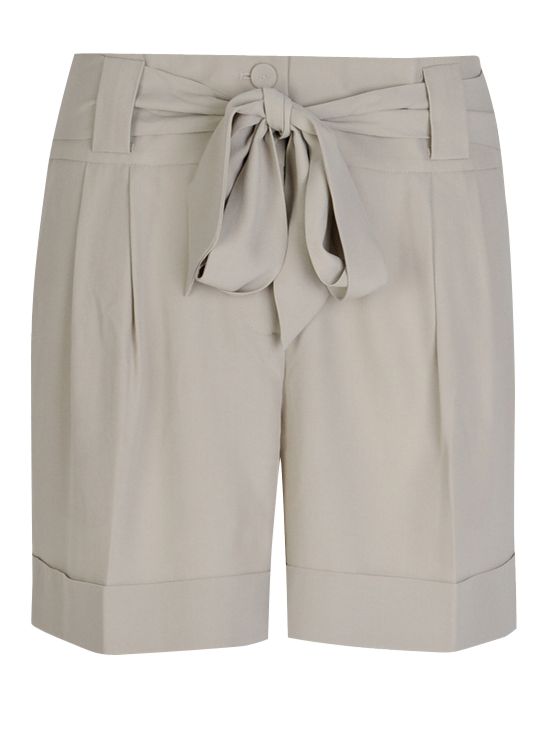 Jaeger Belted Silk Shorts, Beige