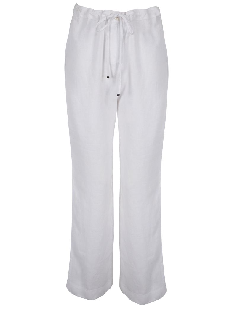 Jaeger Drawstring Linen Trousers, White