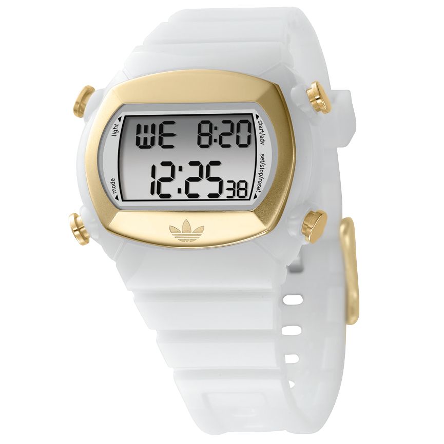Adidas ADH1571 Unisex Digital LCD Silicon Strap Watch, White