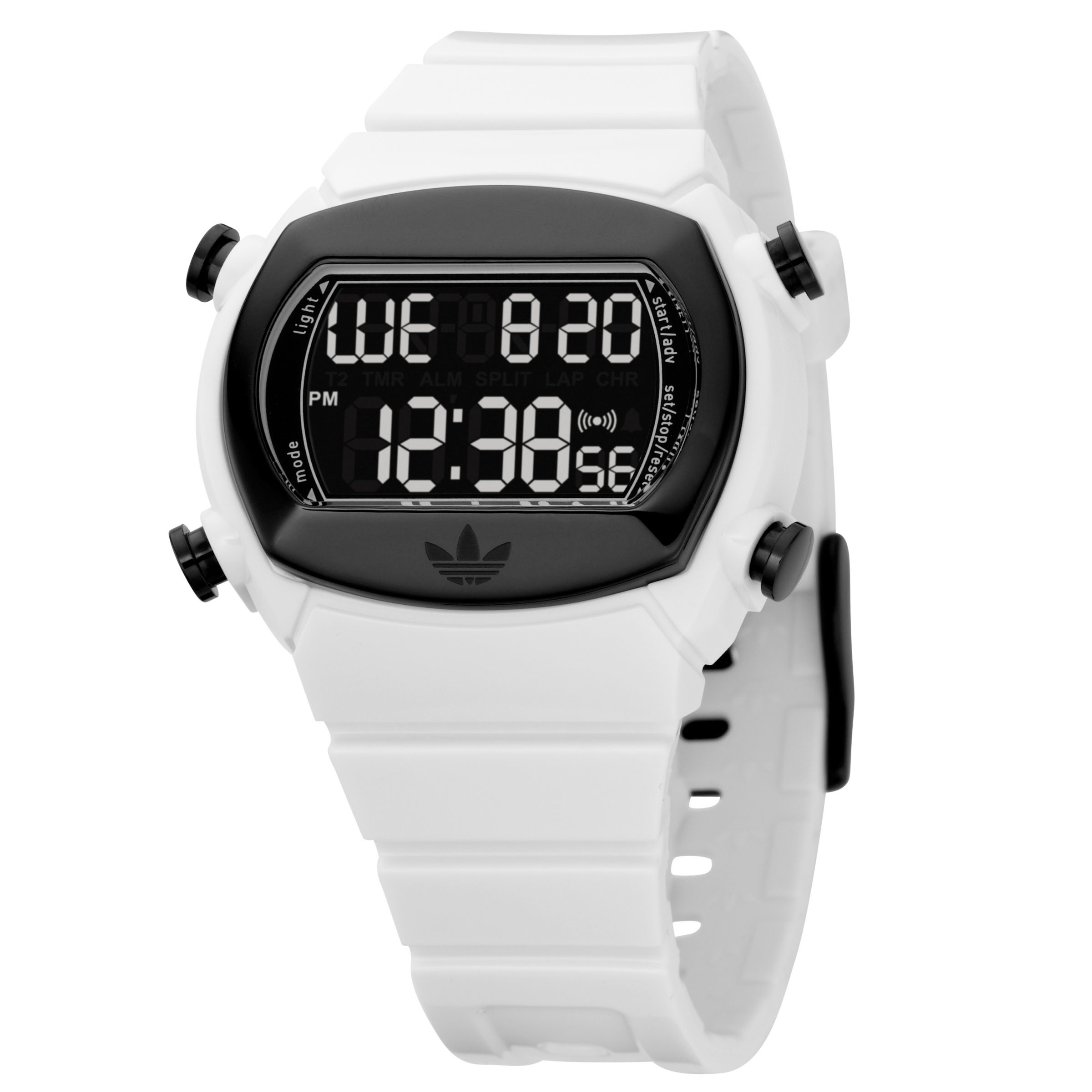 Adidas ADH6006 Digital Resin Strap Watch, White/black