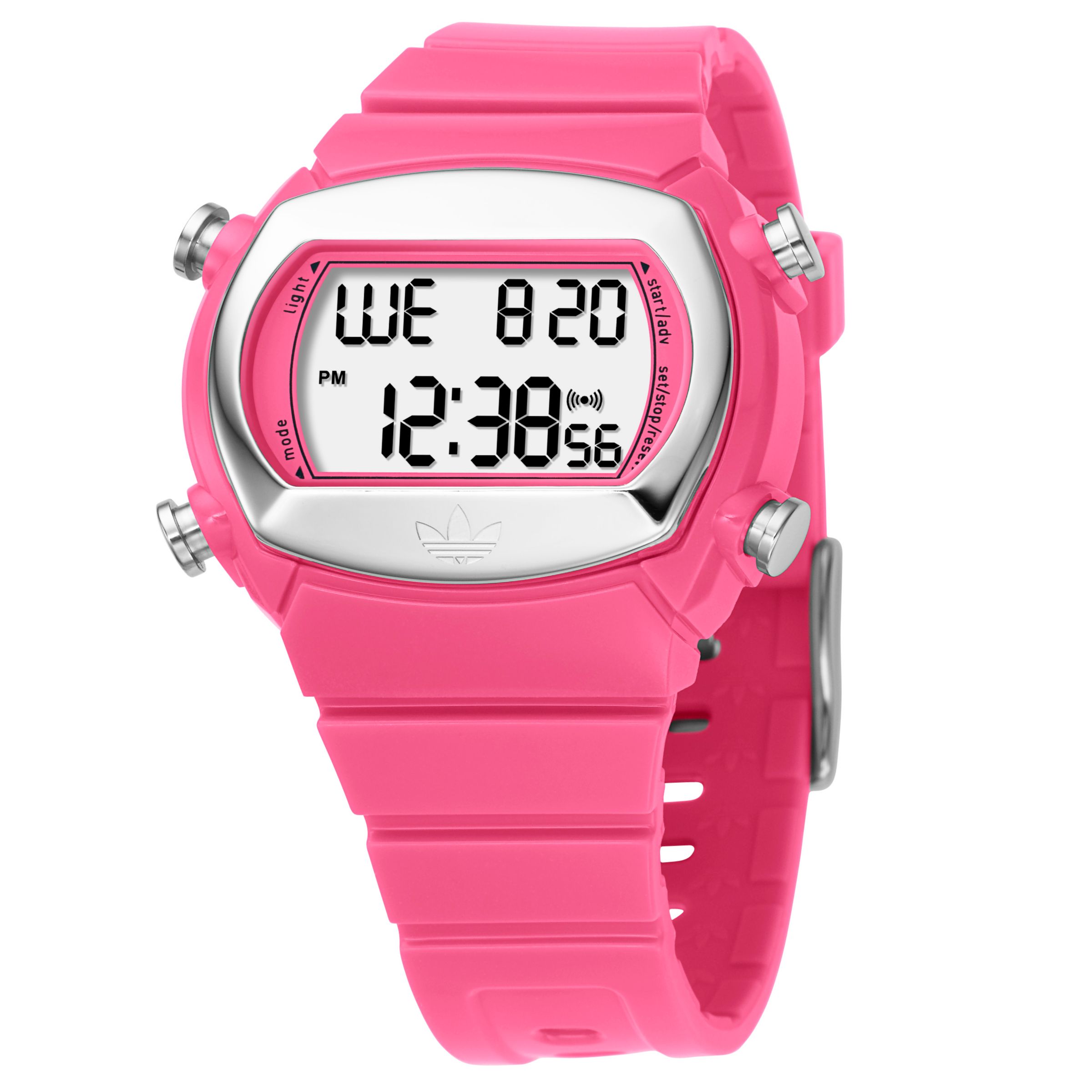 Adidas Originals ADH6037 Digital Chronograph Rubber Strap Watch PinkSilver