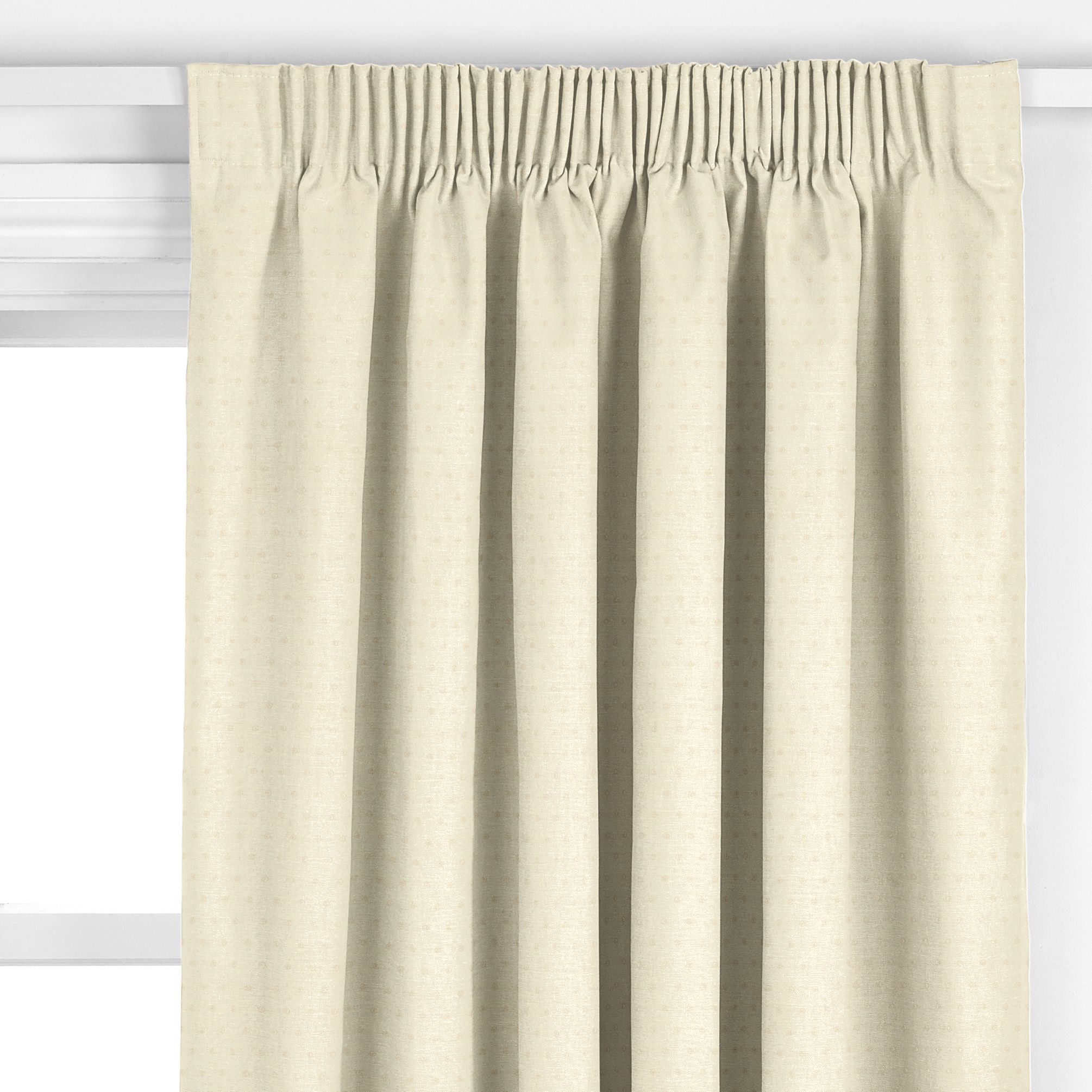 John Lewis Chequers Pencil Pleat Curtains, Oyster