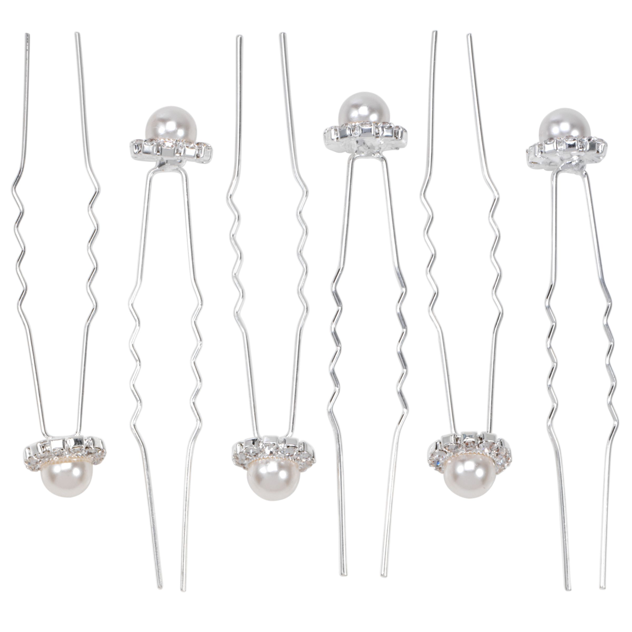 John Lewis Women Six Small Pearl Hair Pins