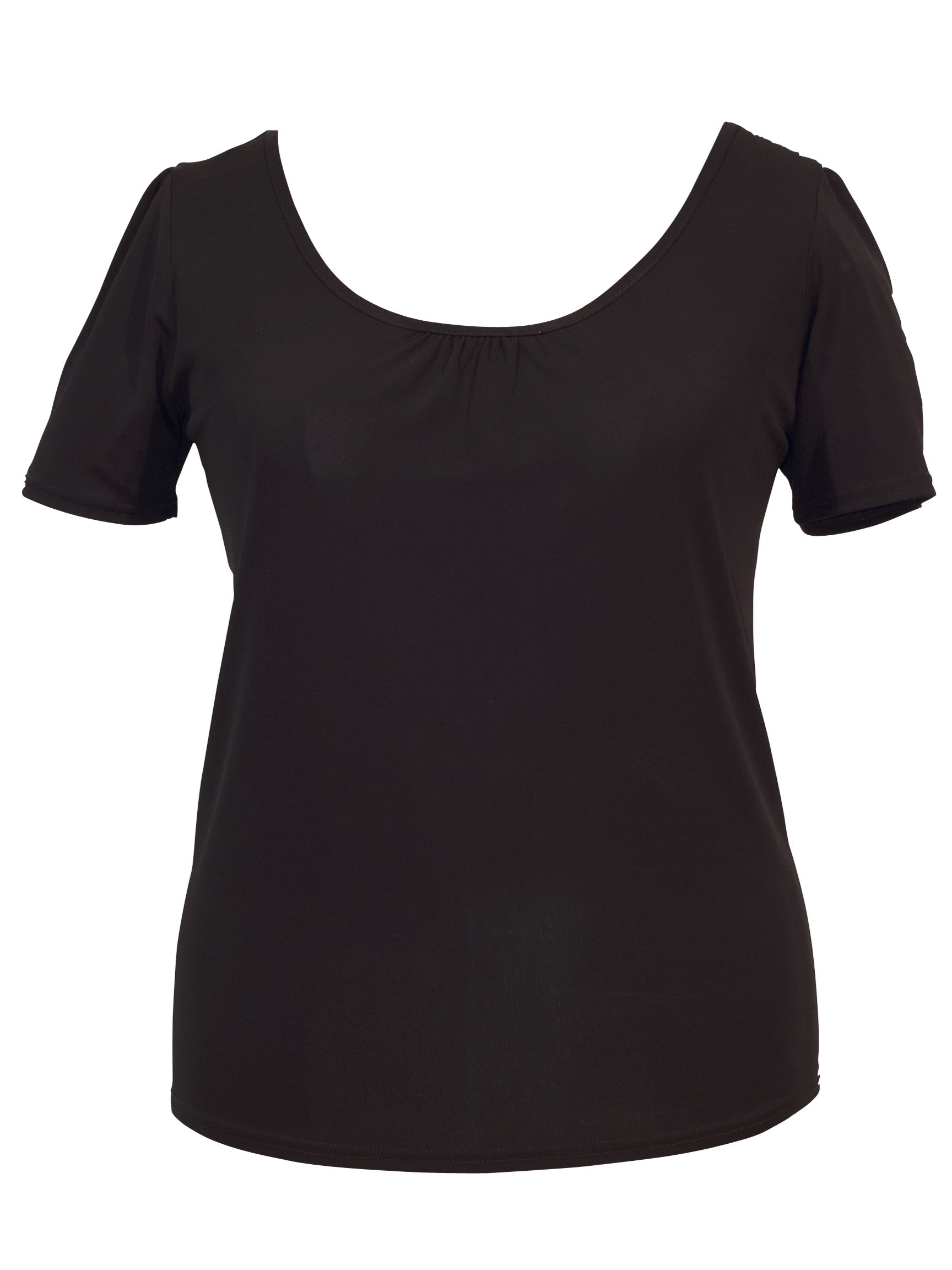 Cross-Back Spot Trim T-Shirt, Black