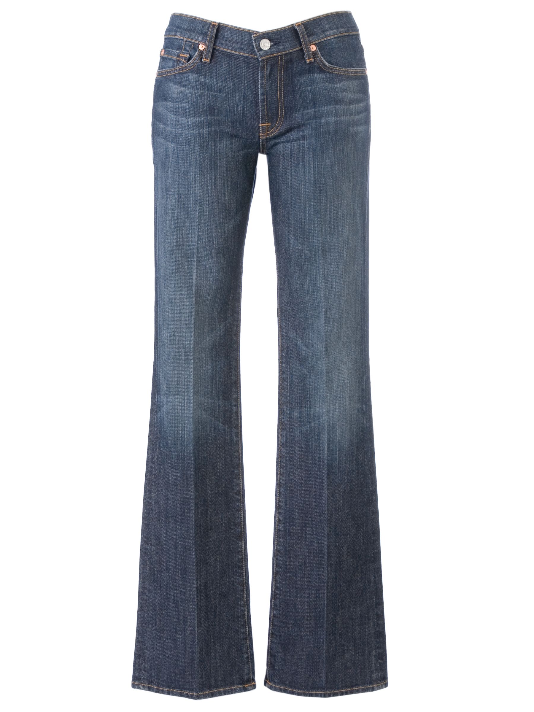 7 For All Mankind Stretch Mid-Rise Bootcut Jeans, New York Dark at John Lewis