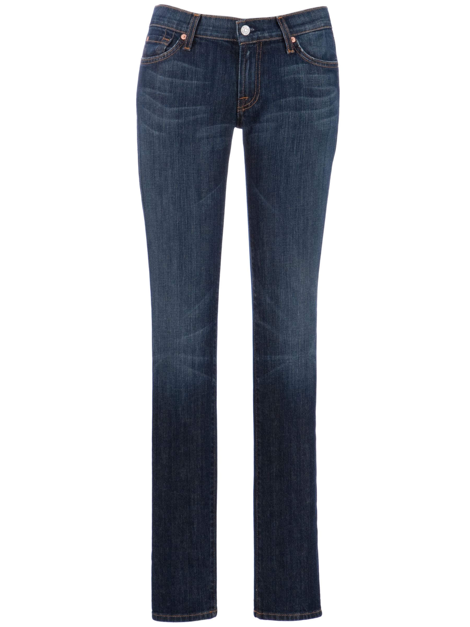 7 For All Mankind Roxanne Mid-Rise Skinny Jeans, New York Dark at John Lewis