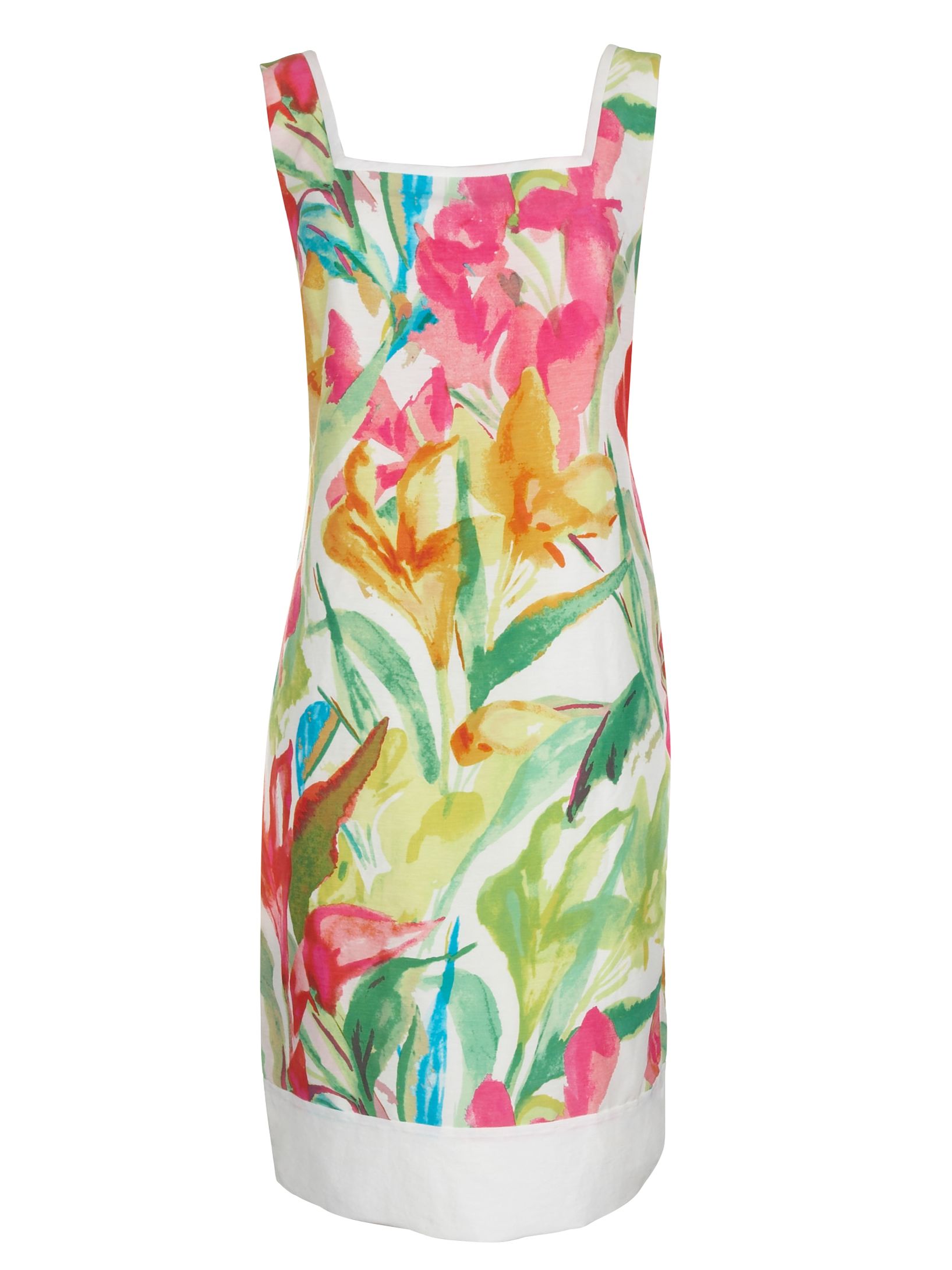 Fenn Wright Manson Iris Print Silk Linen Dress, Multicoloured