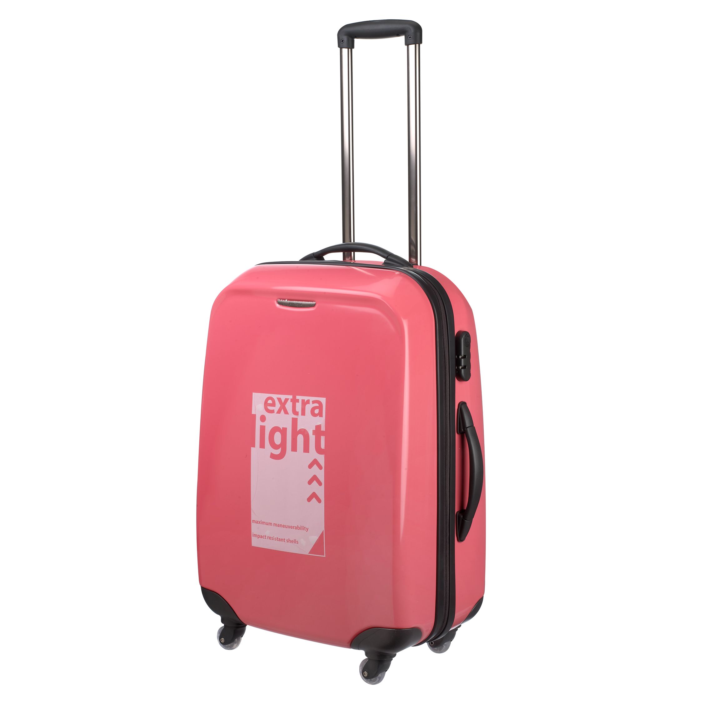 John Lewis Fuji Lite Trolley Cases, Pink, L