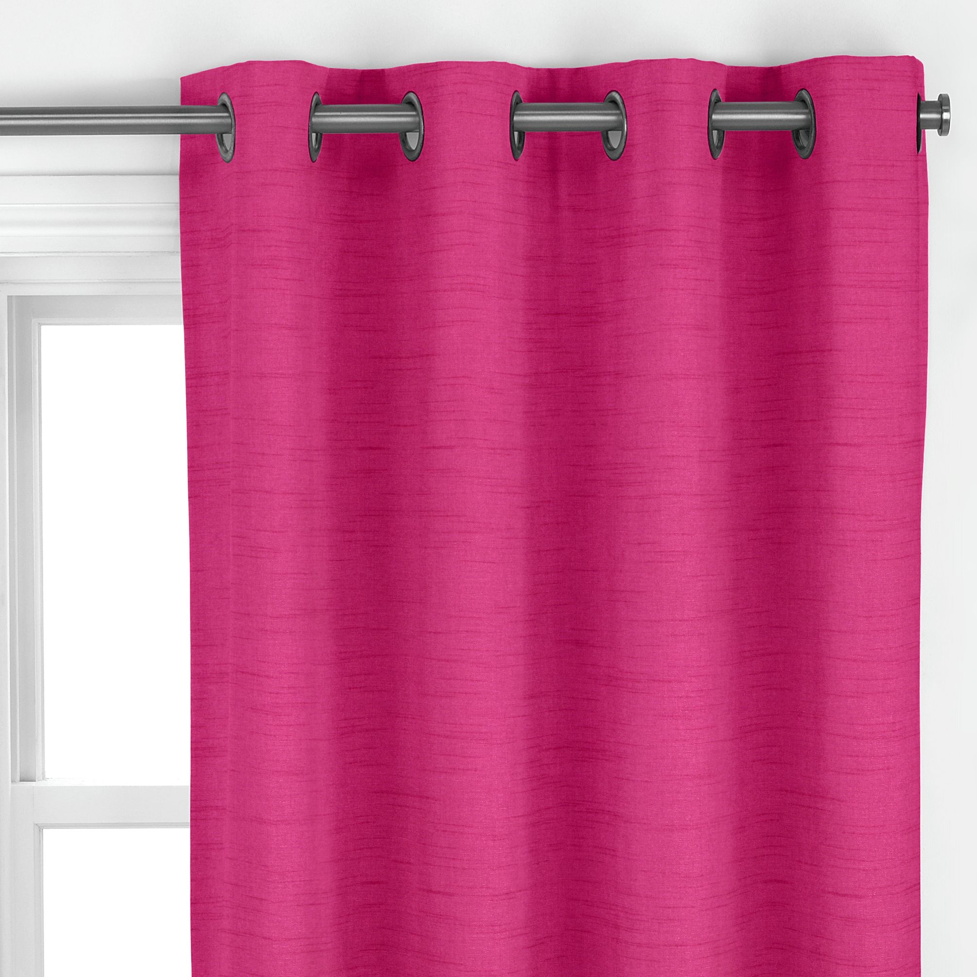 John Lewis Grace Eyelet Curtains, Magenta