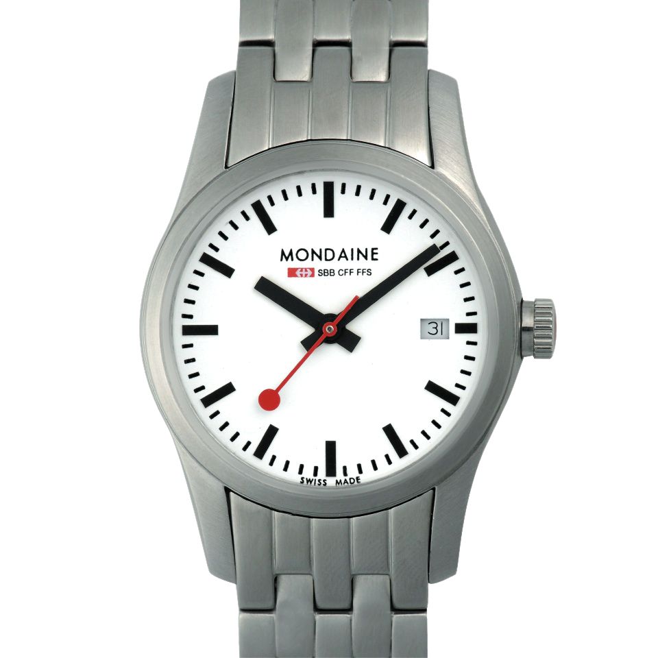 Mondaine Retro Date Women's Bracelet Watch, Silver at John Lewis