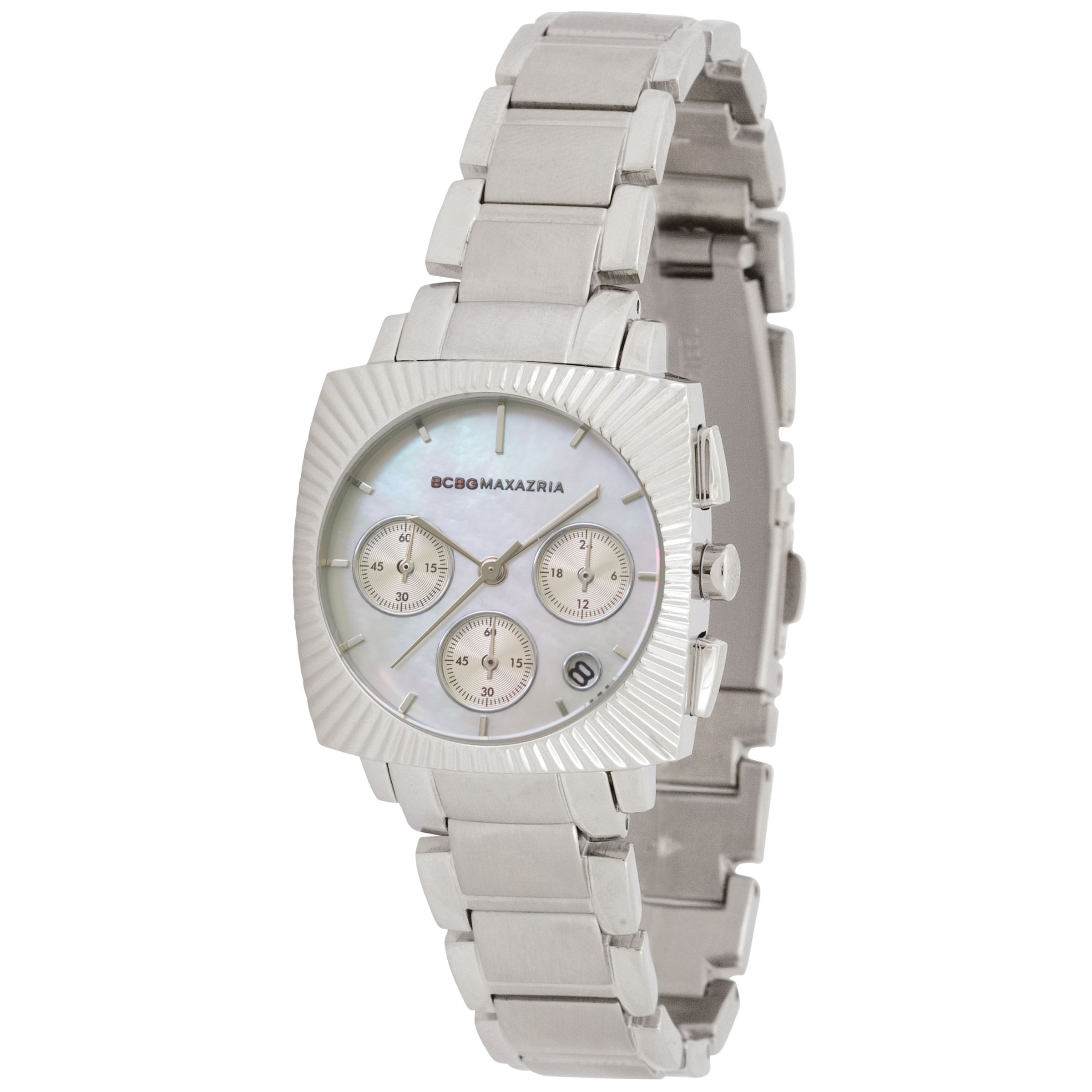 BCBG Max Azria BG8227 Women's Chronograph Bracelet Watch, Silver at John Lewis