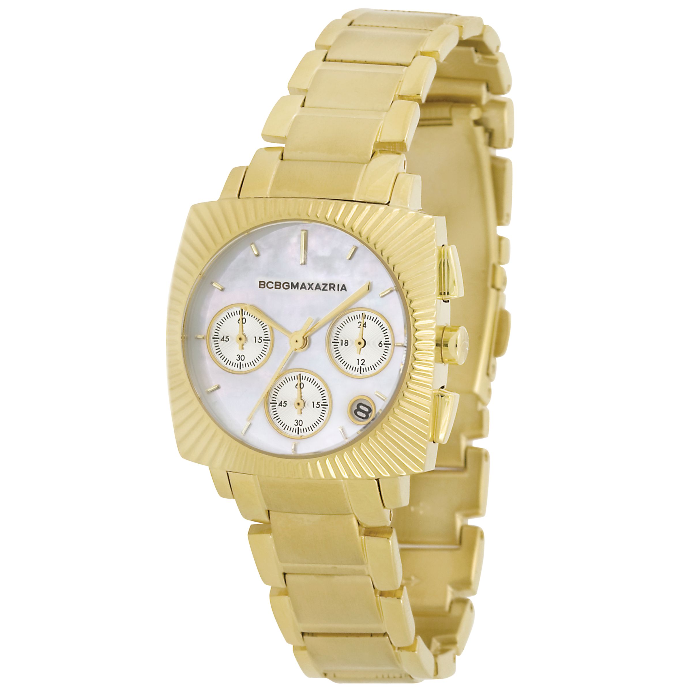 BCBG Max Azria BG8227 Women's Chronograph Bracelet Watch, Gold at JohnLewis