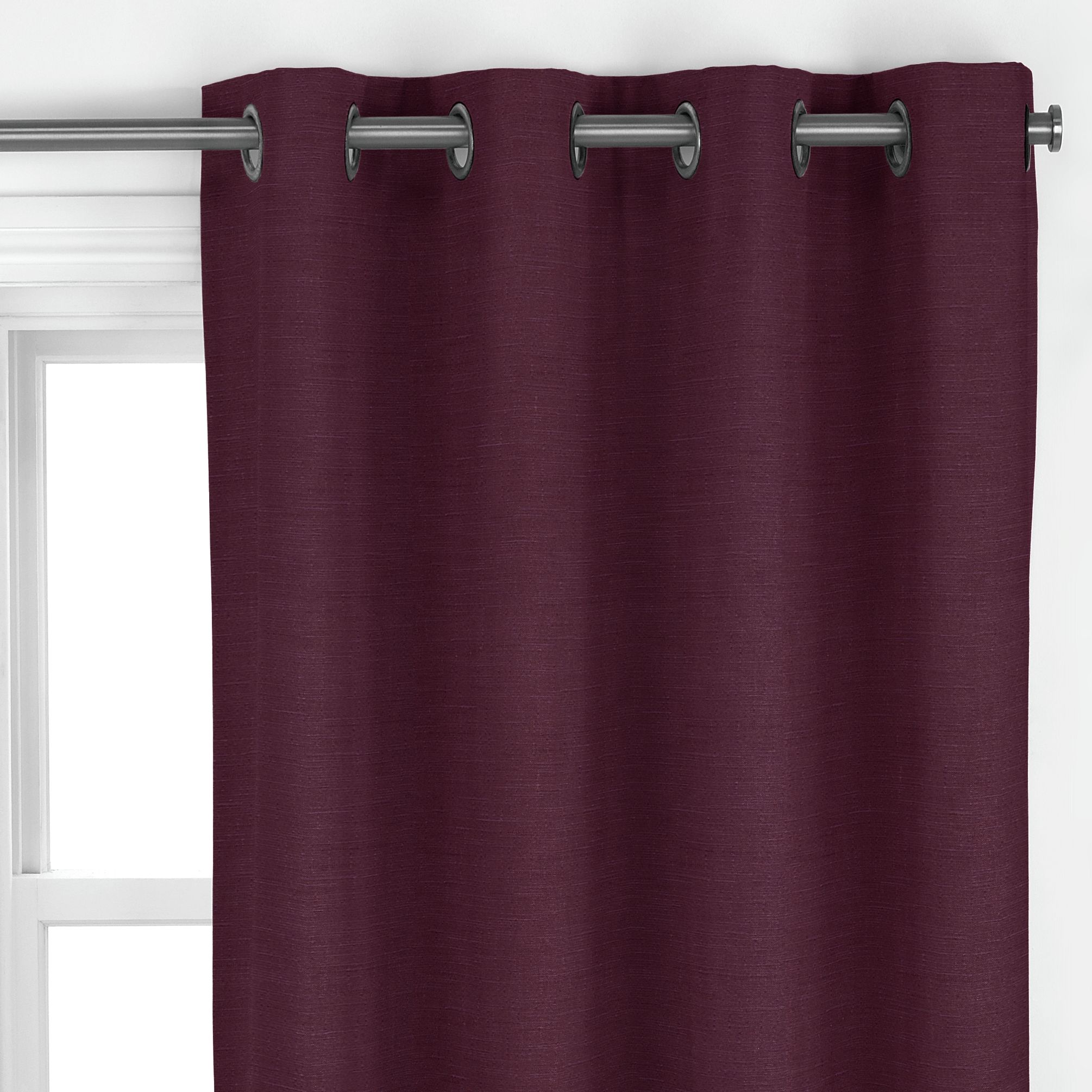 John Lewis Brighton Eyelet Curtains, Cassis