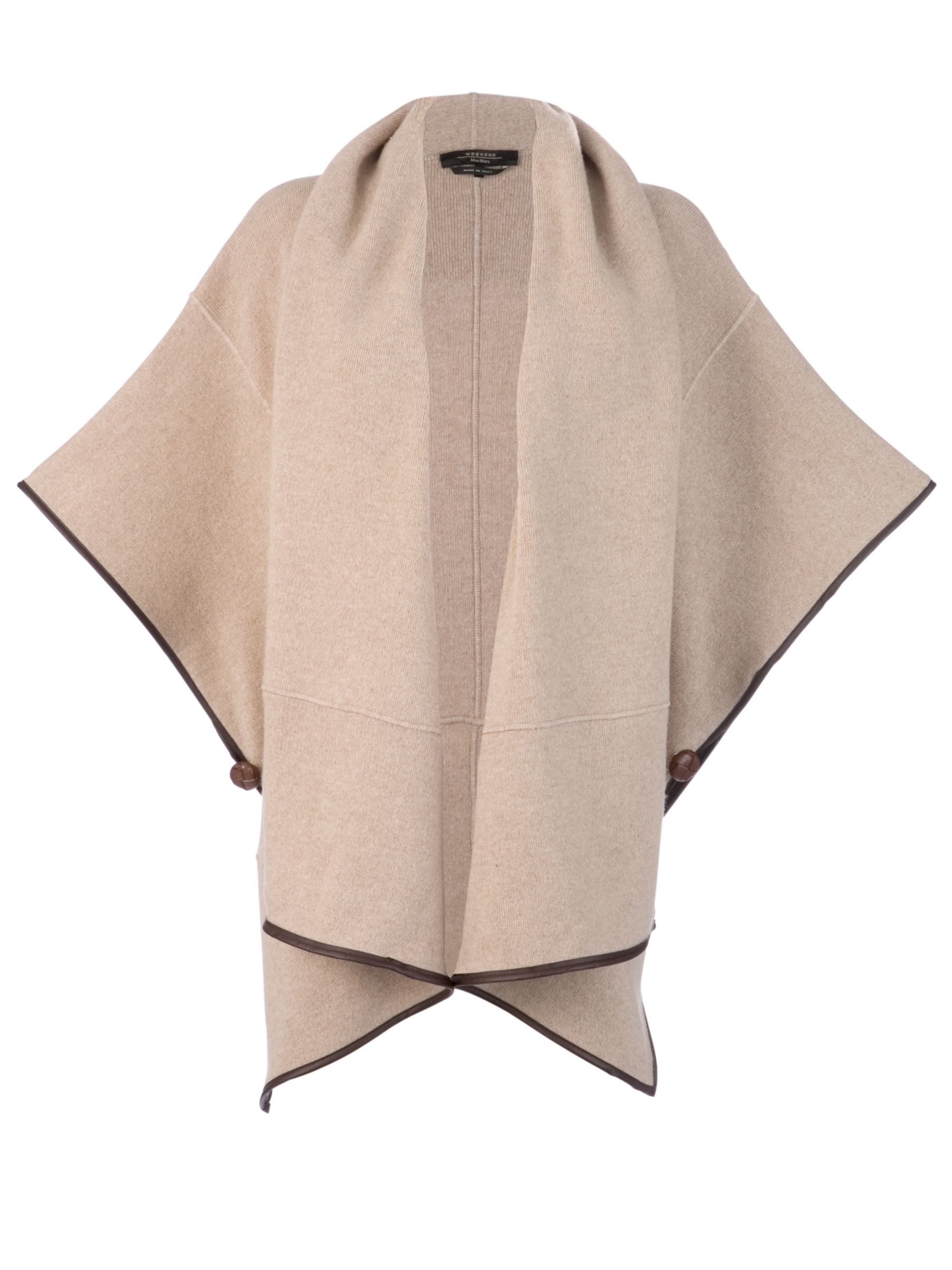 Weekend by MaxMara Knitted Cape, Beige at John Lewis