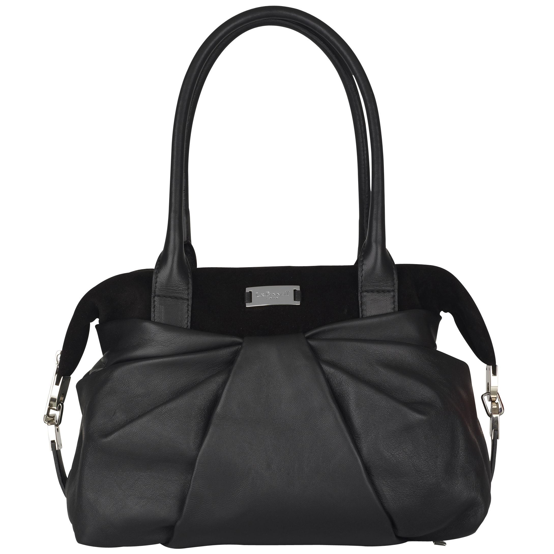 L.K. Bennett London Small Suede Shoulder Bag, Black at John Lewis