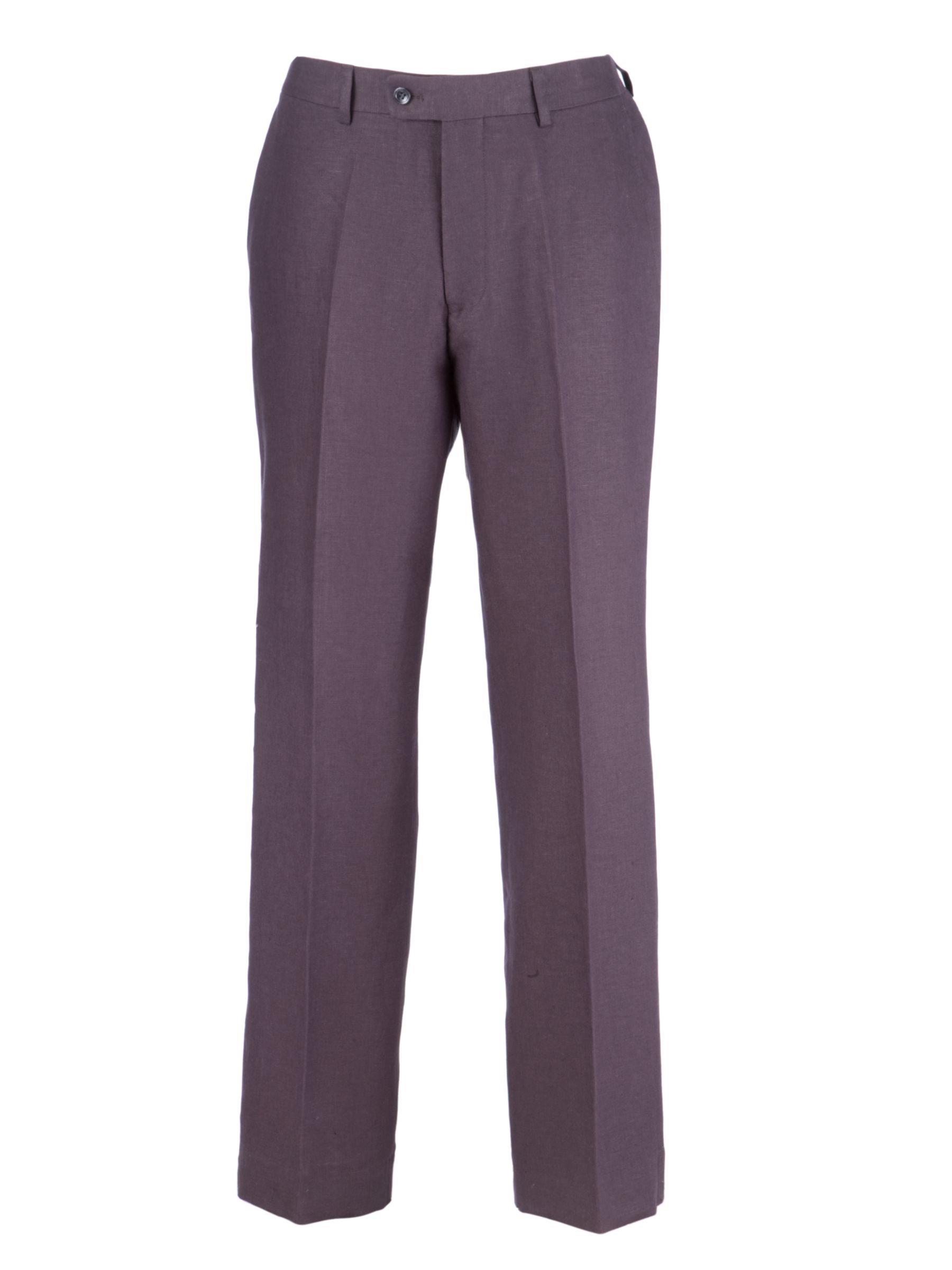 John Lewis Men Organic Linen Flat Front Suit Trousers Navy 36S