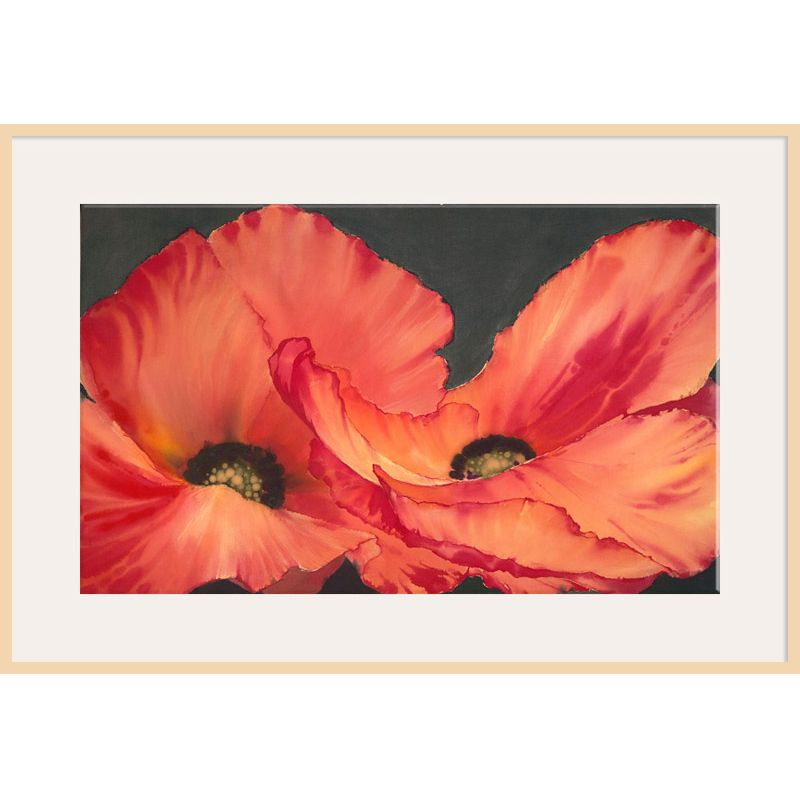 Two Poppies, Light Frame, 82 x 110cm at John Lewis
