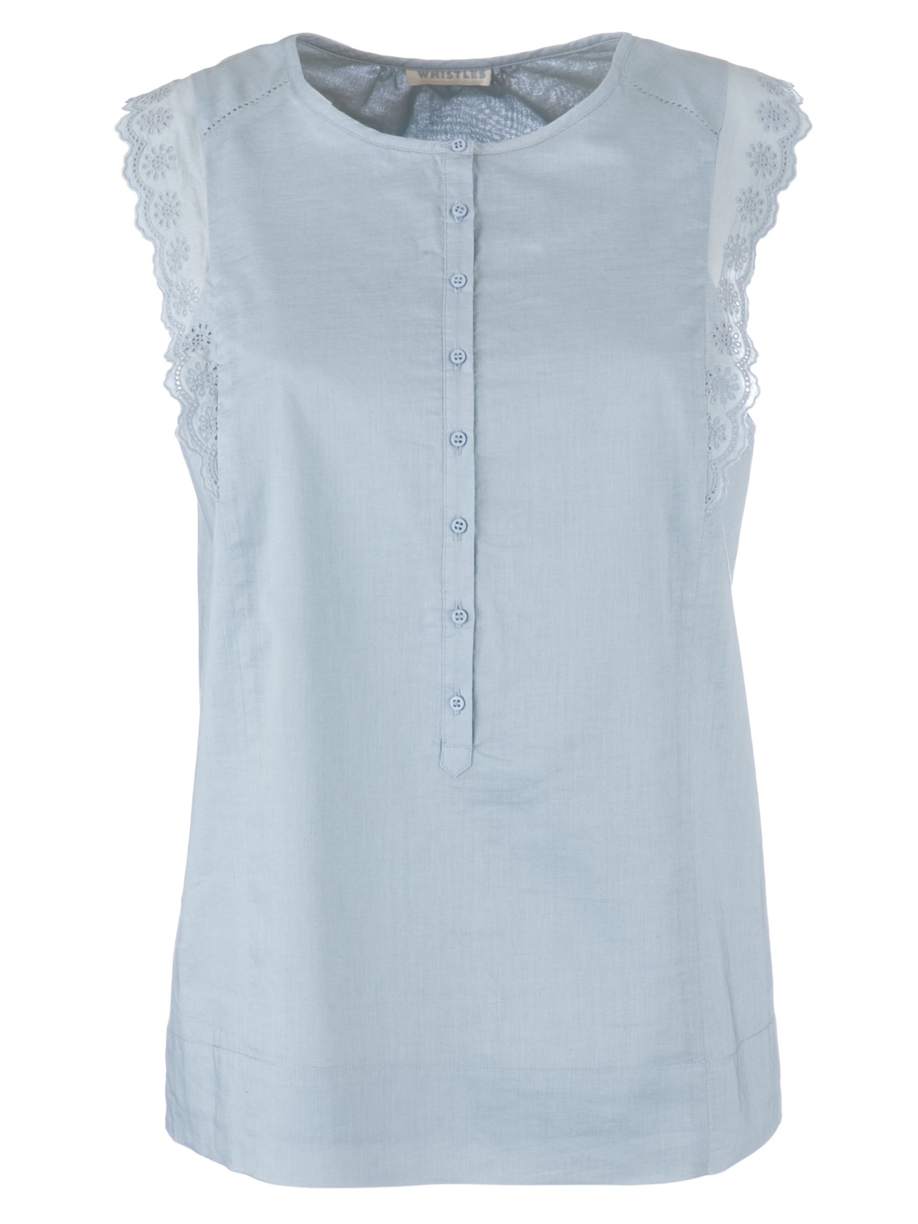 Whistles Embroidery Peasant Blouse, Blue