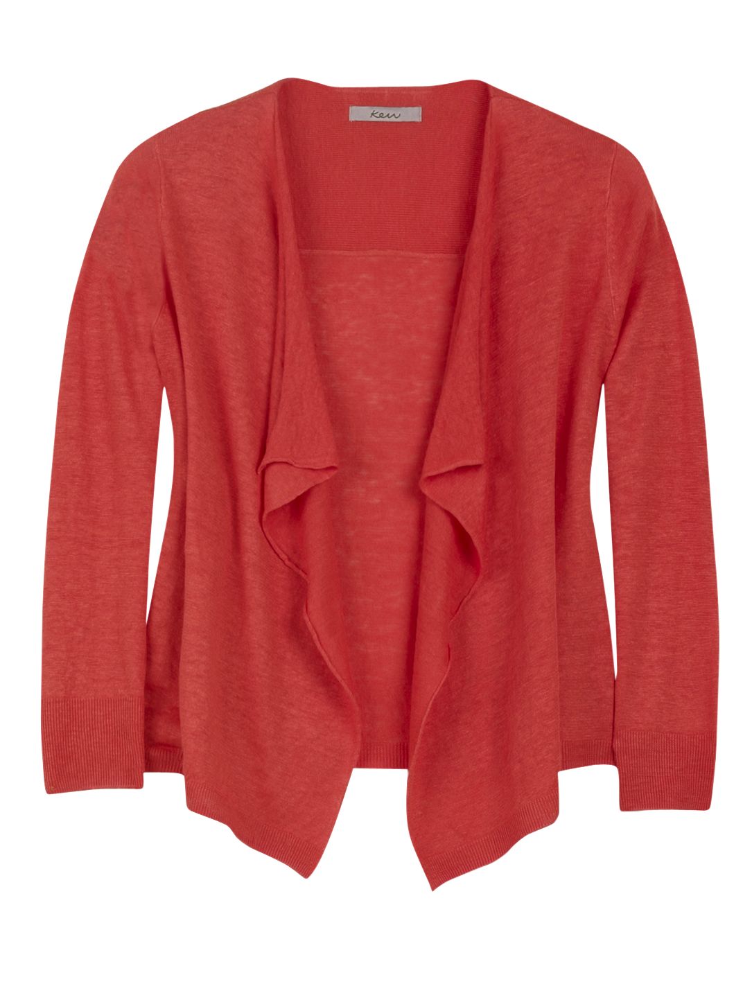 Kew Linen Cropped Waterfall Cardigan, Geranium