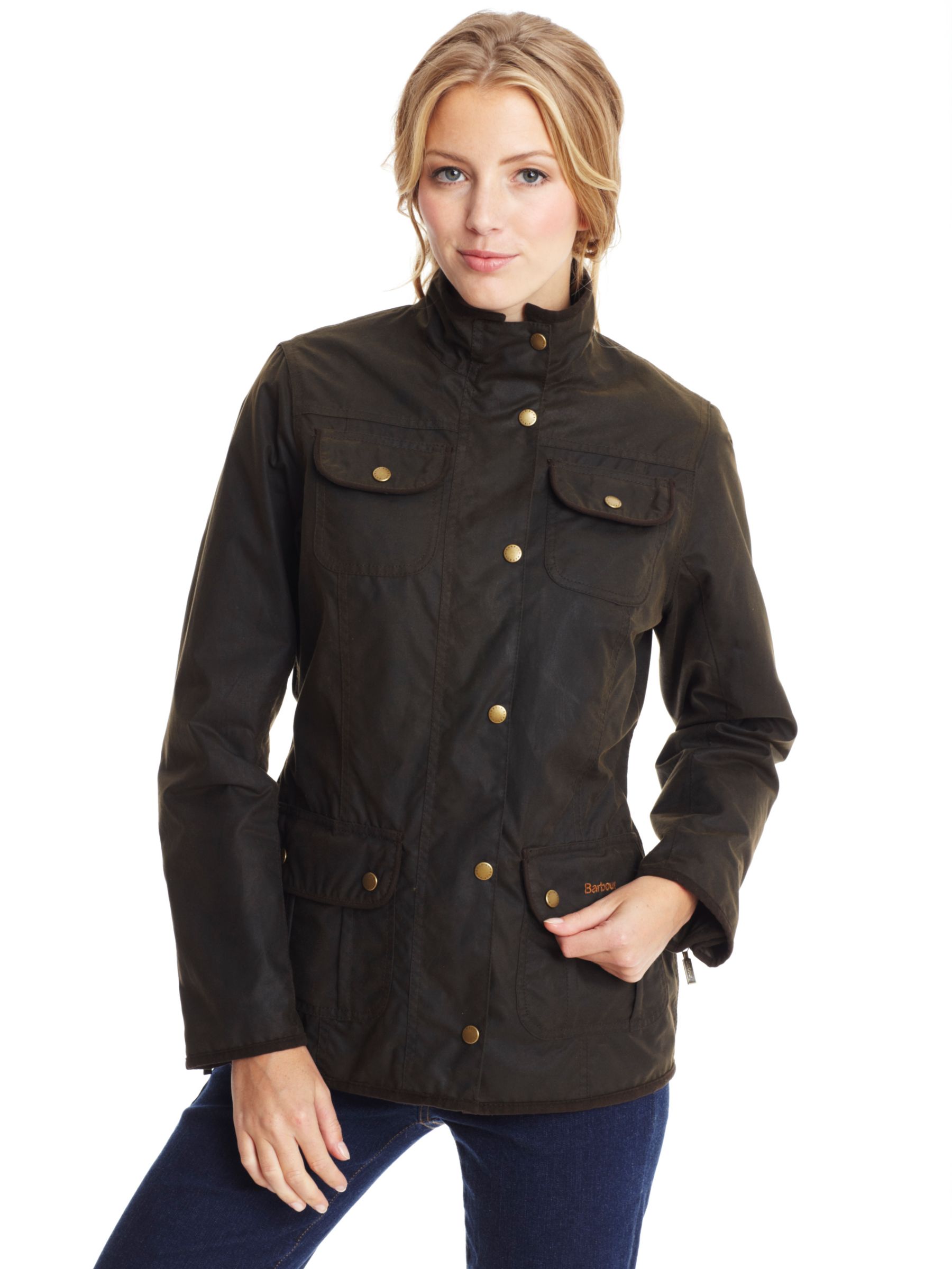 Barbour Kate Medium Weight Jacket, Olive at John Lewis