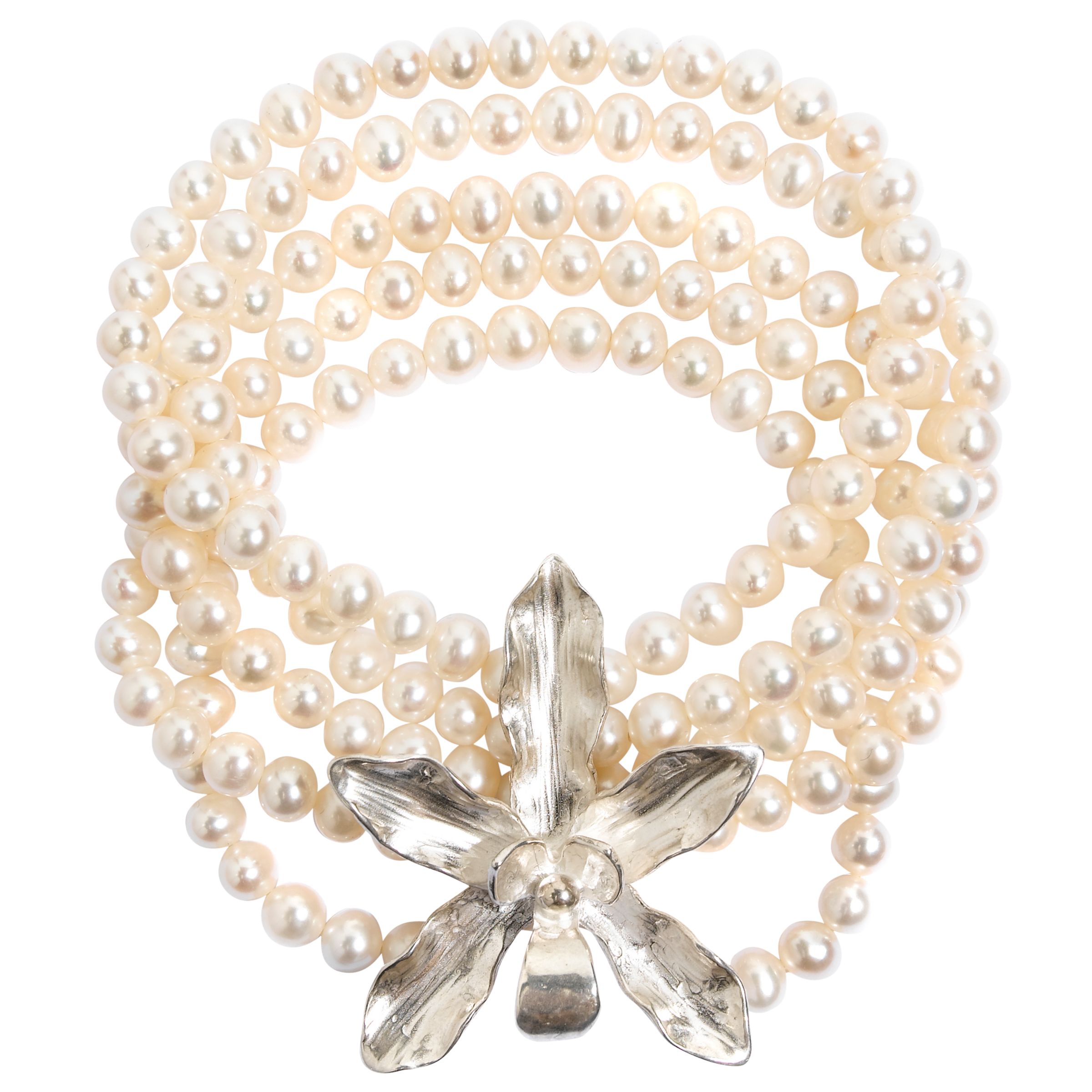 Dower & Hall Nirvana Orchid 5 Strand Pearl Bracelet at John Lewis