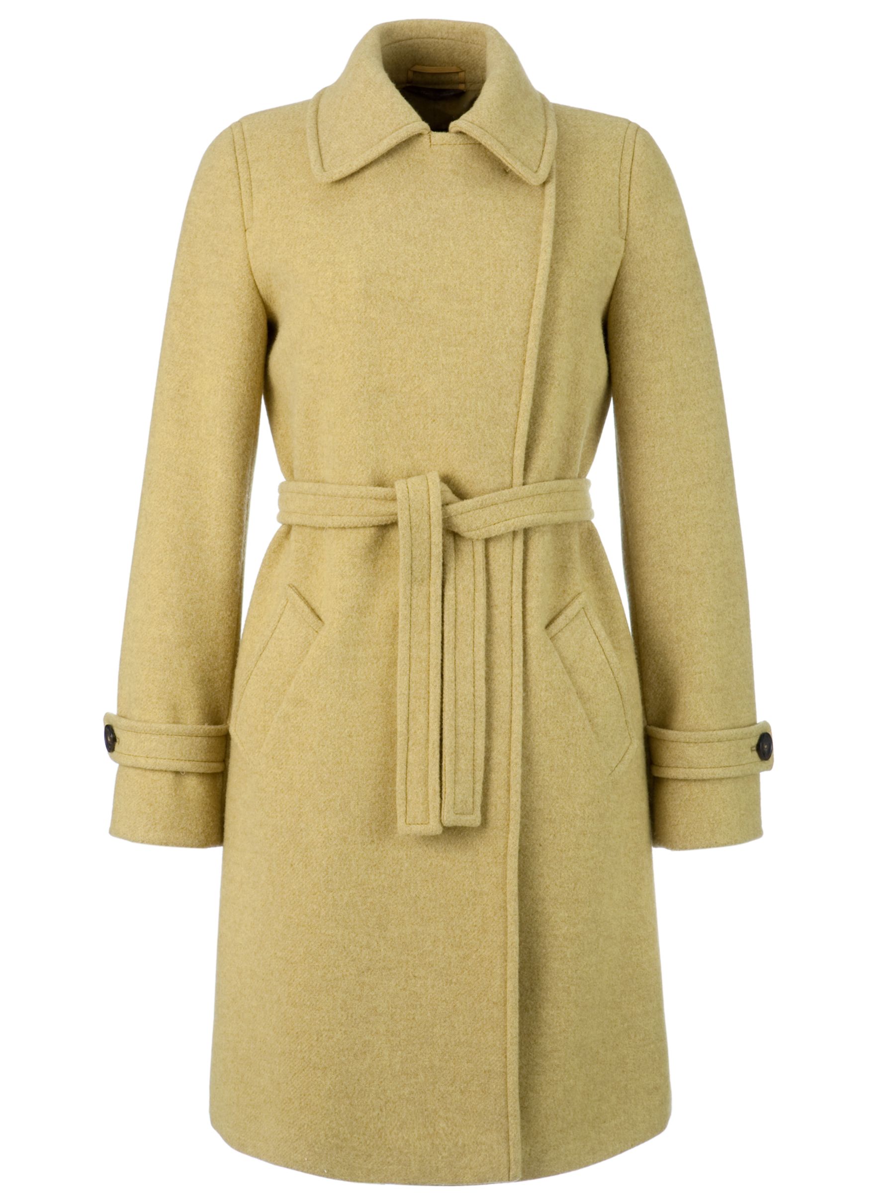 Weekend by MaxMara Tracia Belted Wool Coat, Citrus Lemon at John Lewis