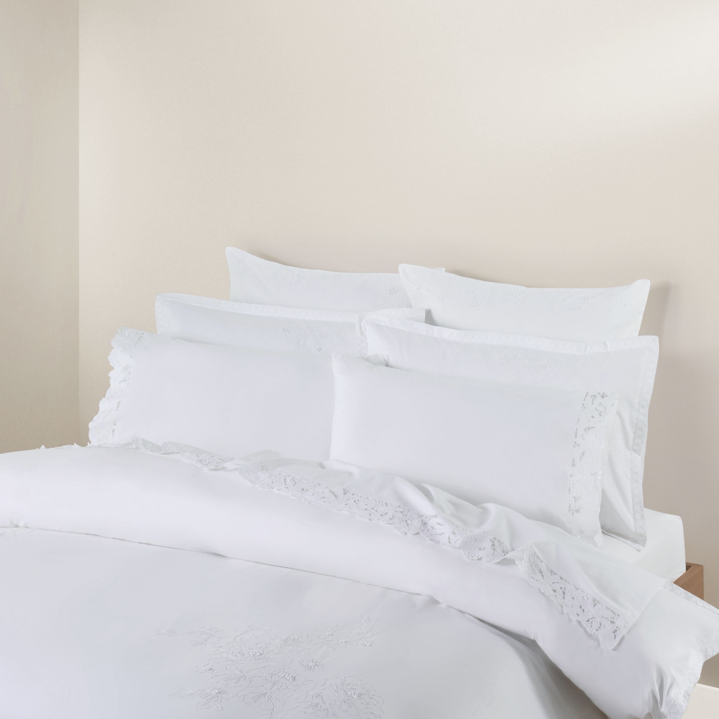 John Lewis Therese Duvet Covers, White