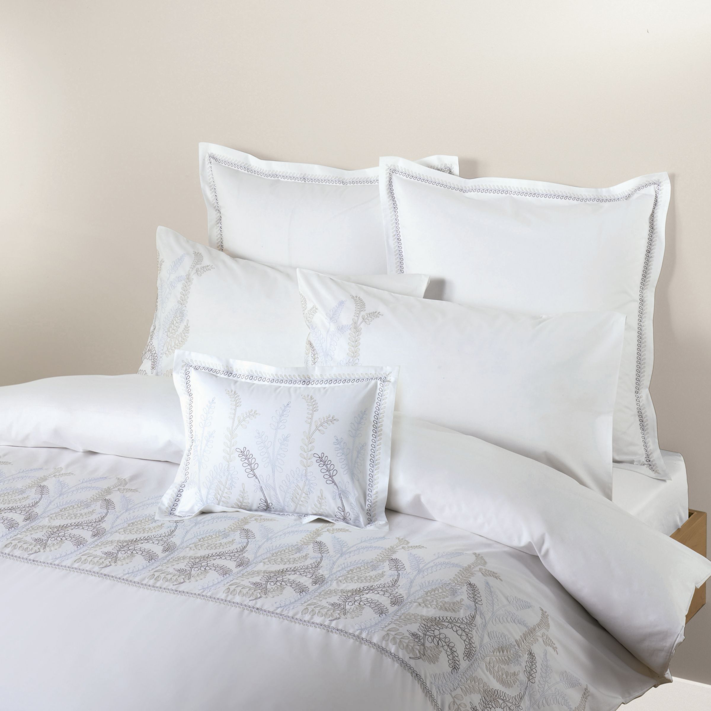 John Lewis Embroidered Leaves Duvet Covers,