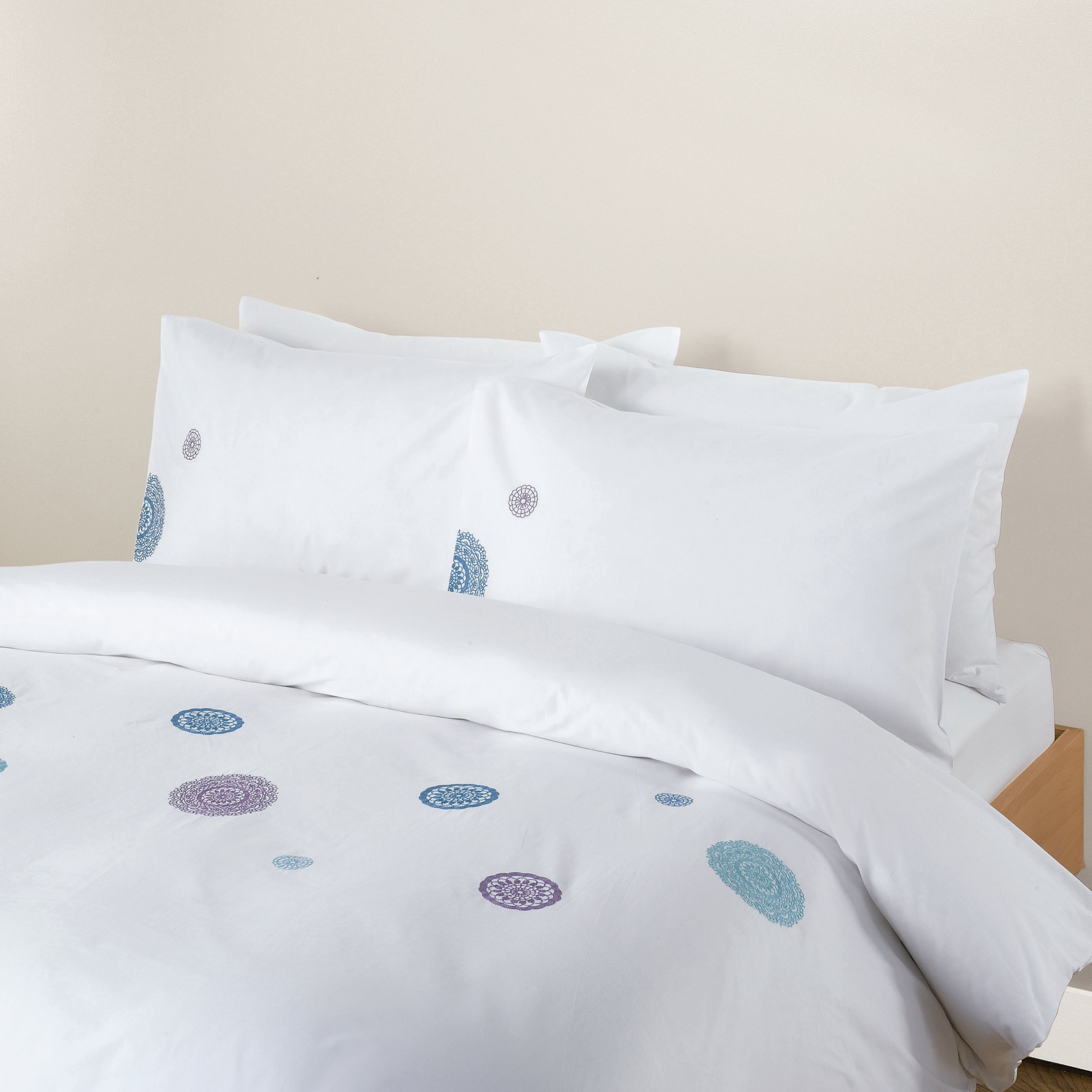 John Lewis Lace Circles Duvet Cover, Blue