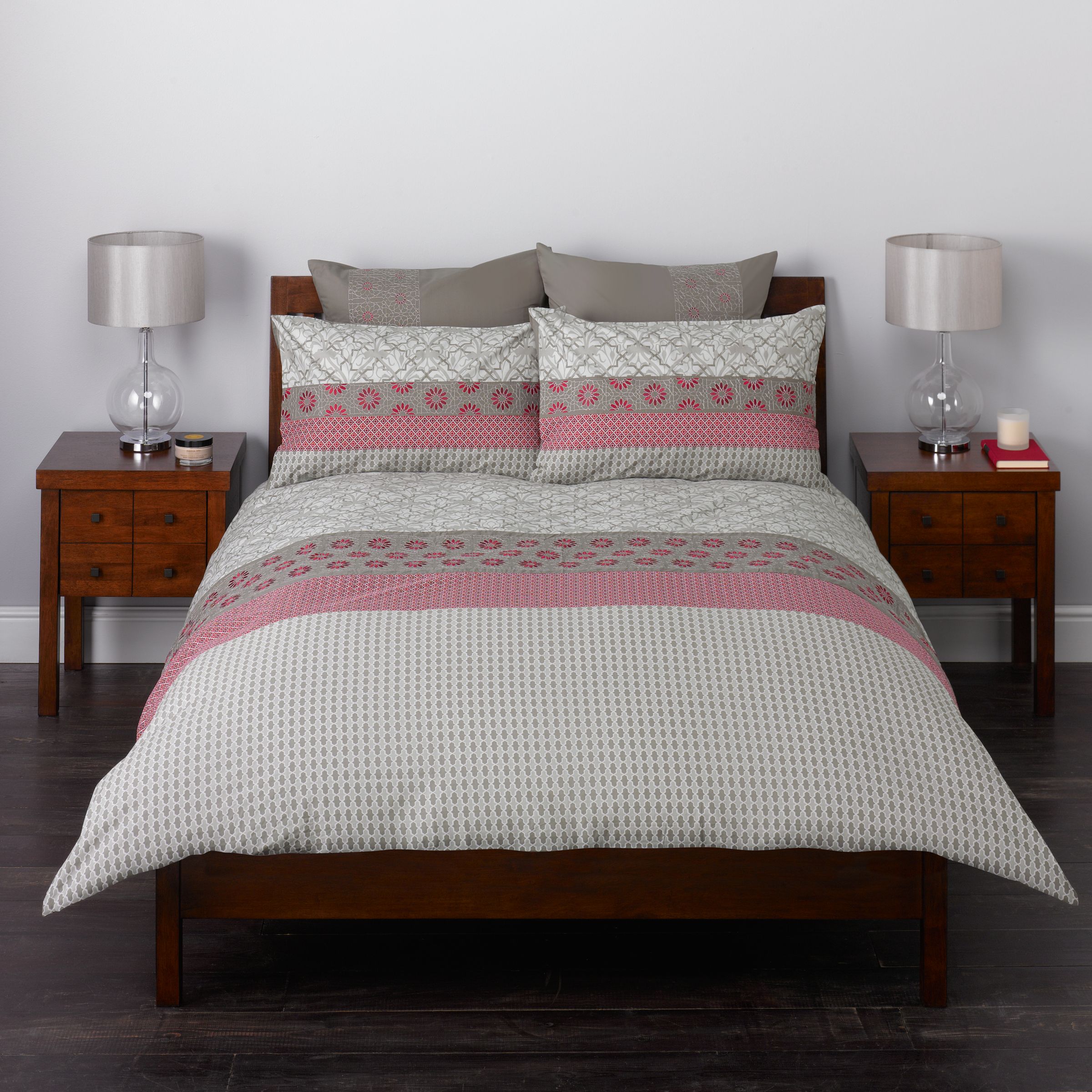 John Lewis Alimah Duvet Covers, Red