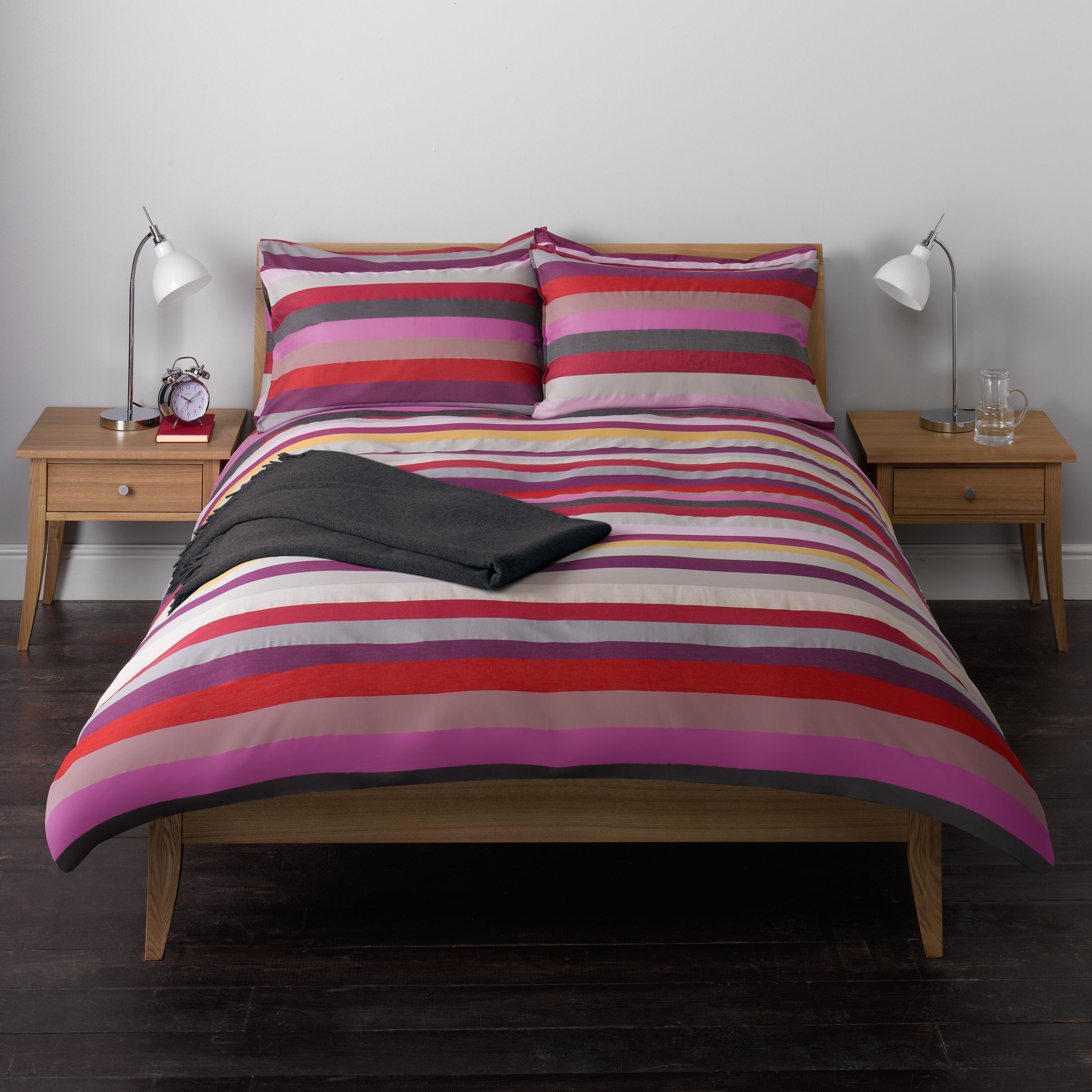 Linea Stripe Duvet Covers, Red