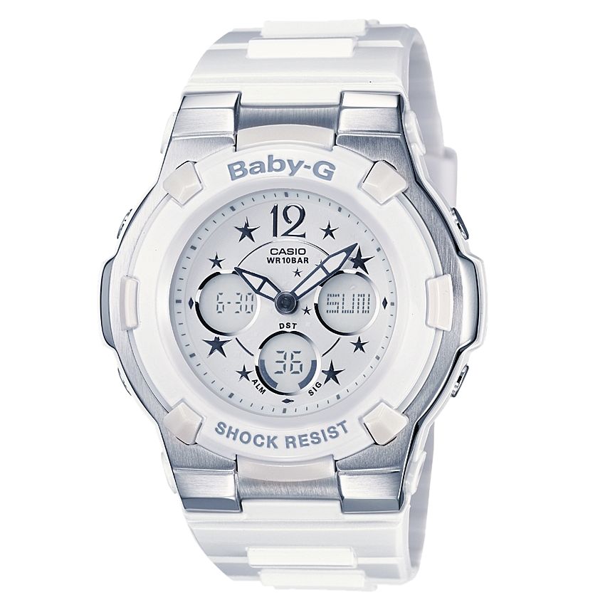 Casio BGA-113-7BDR Baby-G Chronograph Strap Watch, White