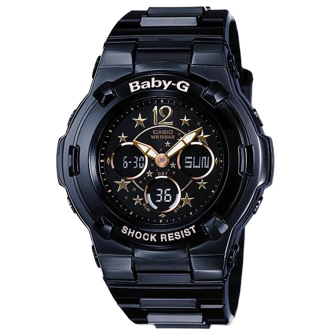 Casio BGA-113B-1BDR Baby-G Chronograph Strap Watch, Black