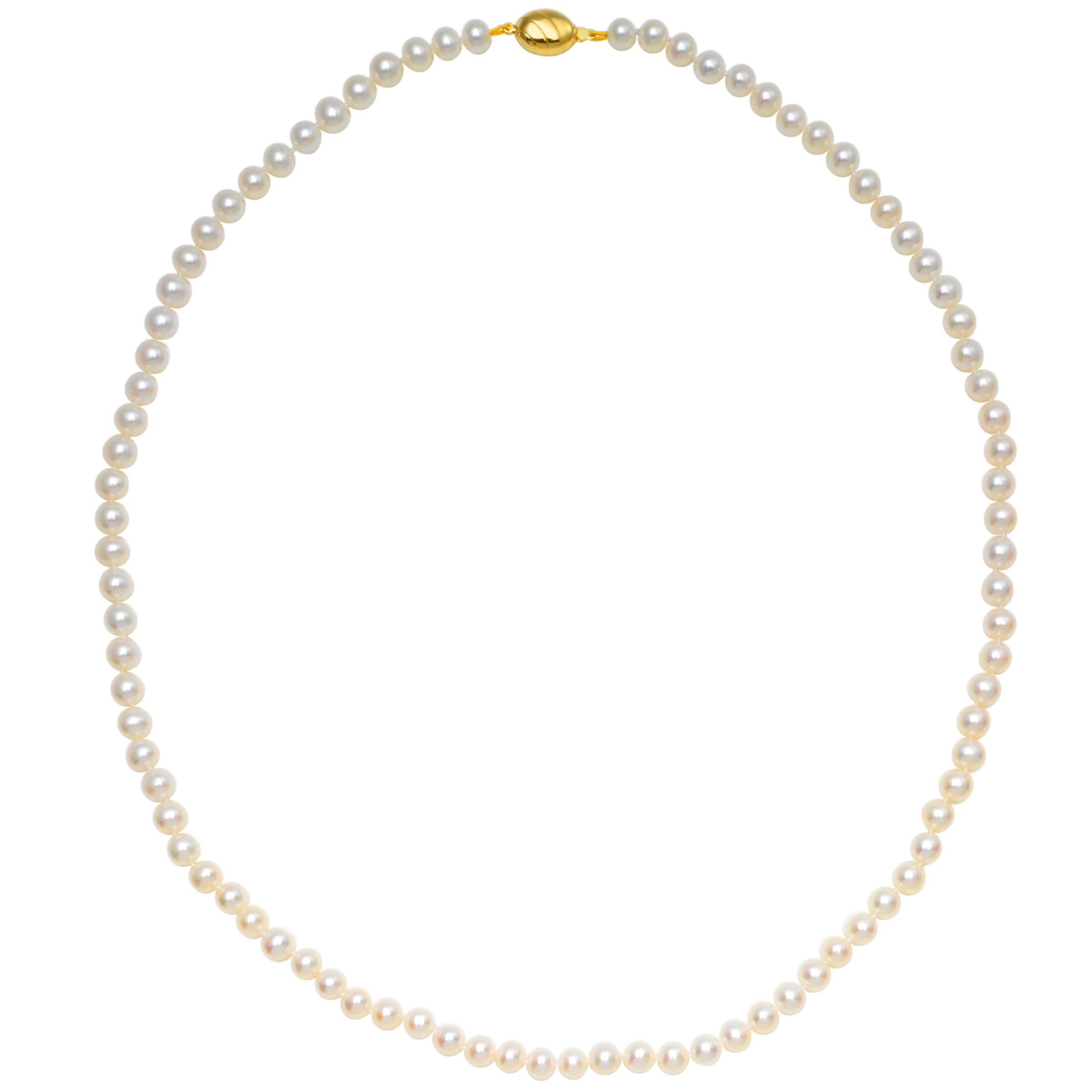 Freshwater Lustre Pearls Knotted 26" Necklace with Gold Clasp at JohnLewis