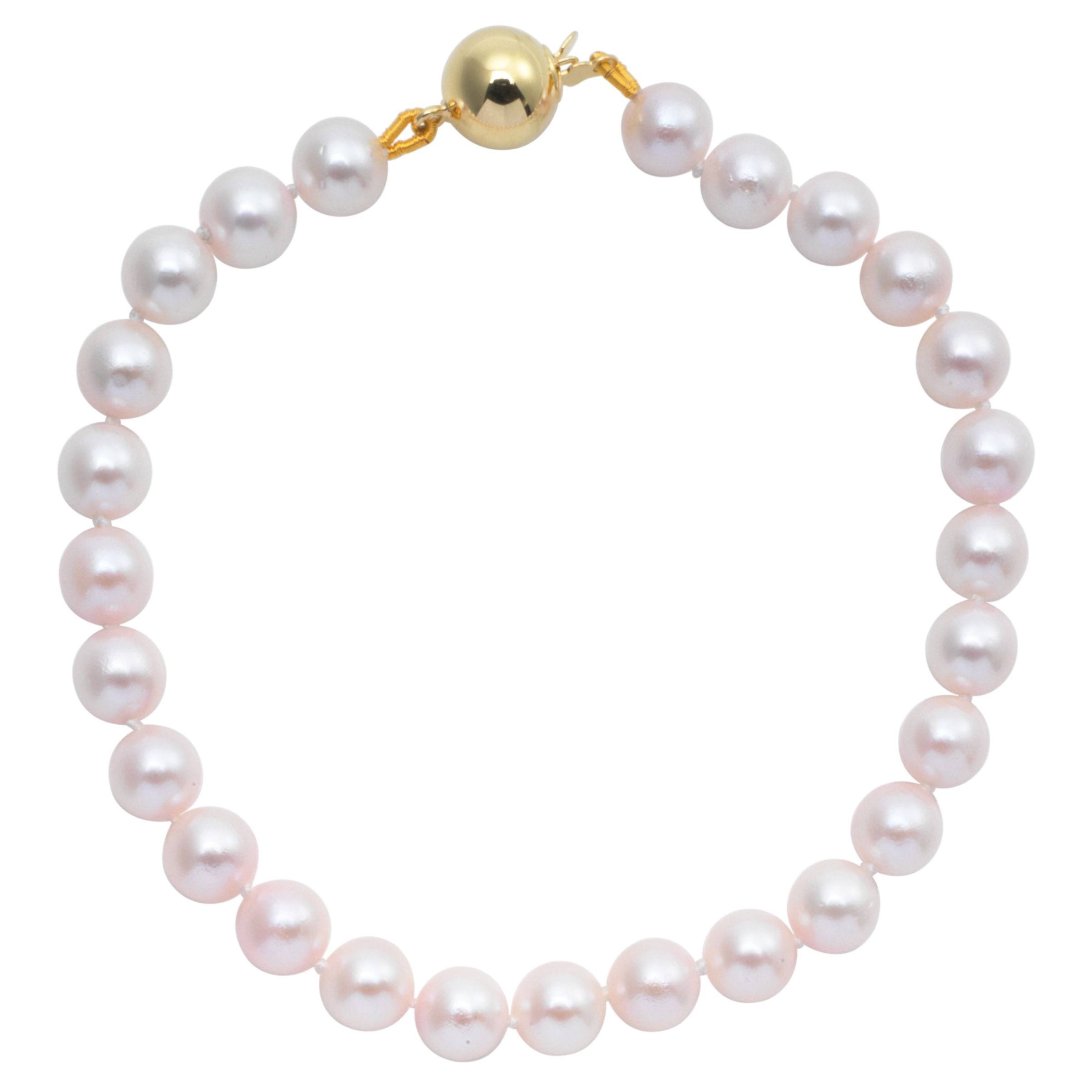 Cultured Pearls Knotted 7.5" Bracelet with Gold Clasp at John Lewis