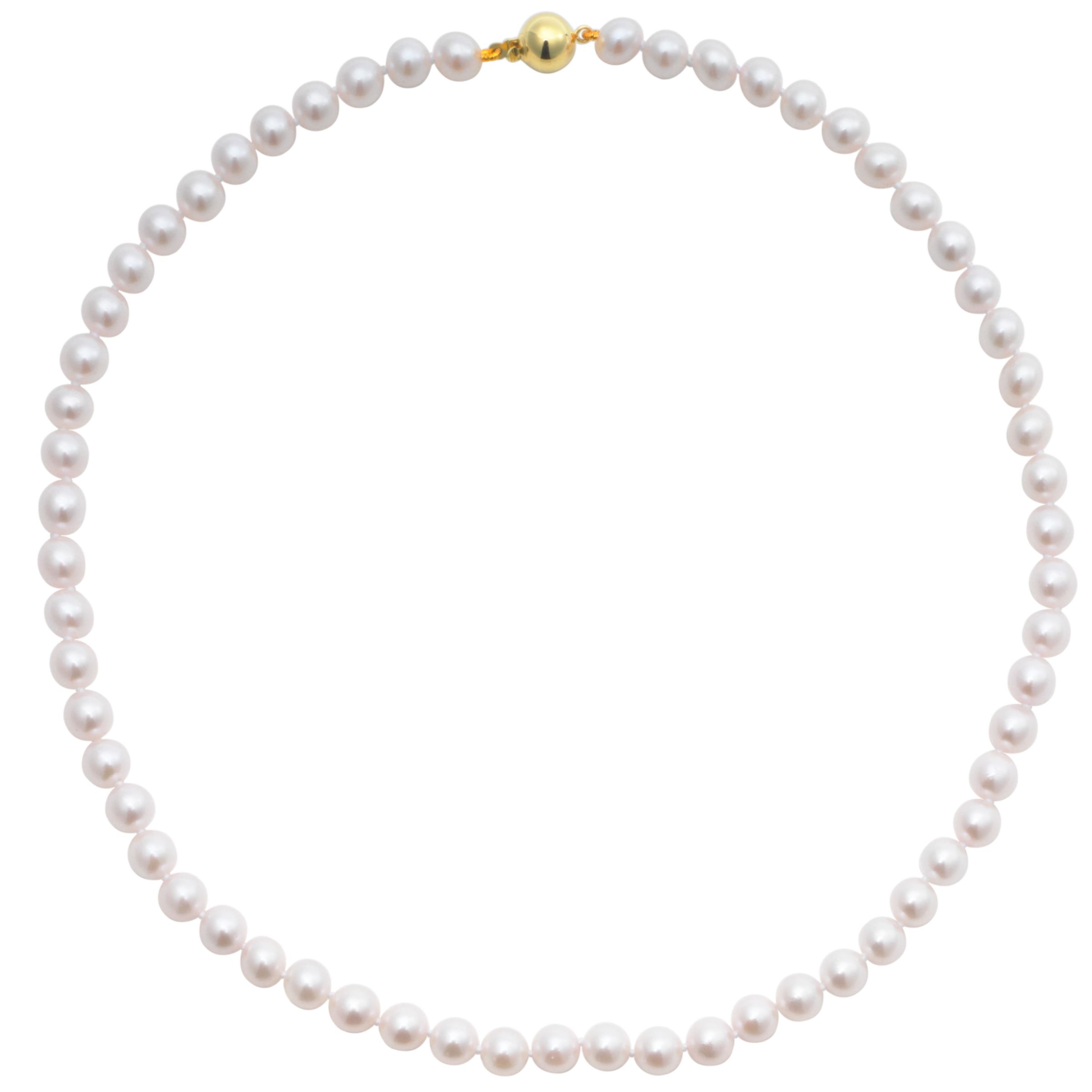 Cultured Pearls Knotted 18" Necklace with Gold Clasp at John Lewis