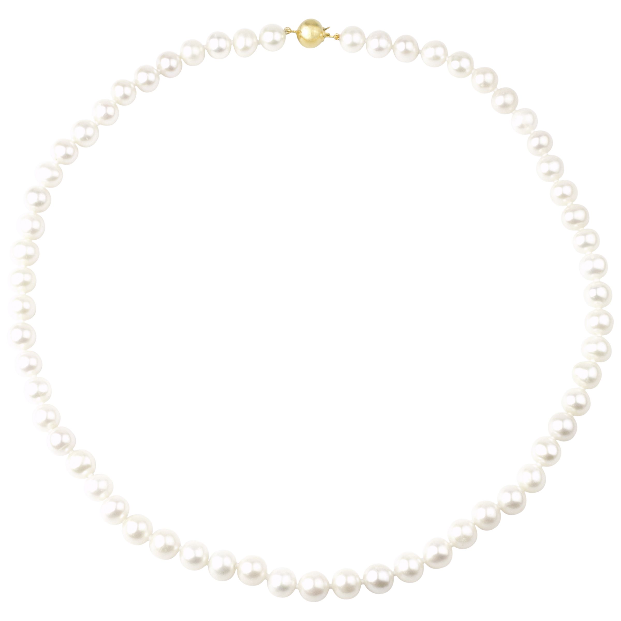 Freshwater Lustre Pearls Knotted 18" Necklace with Gold Clasp at JohnLewis