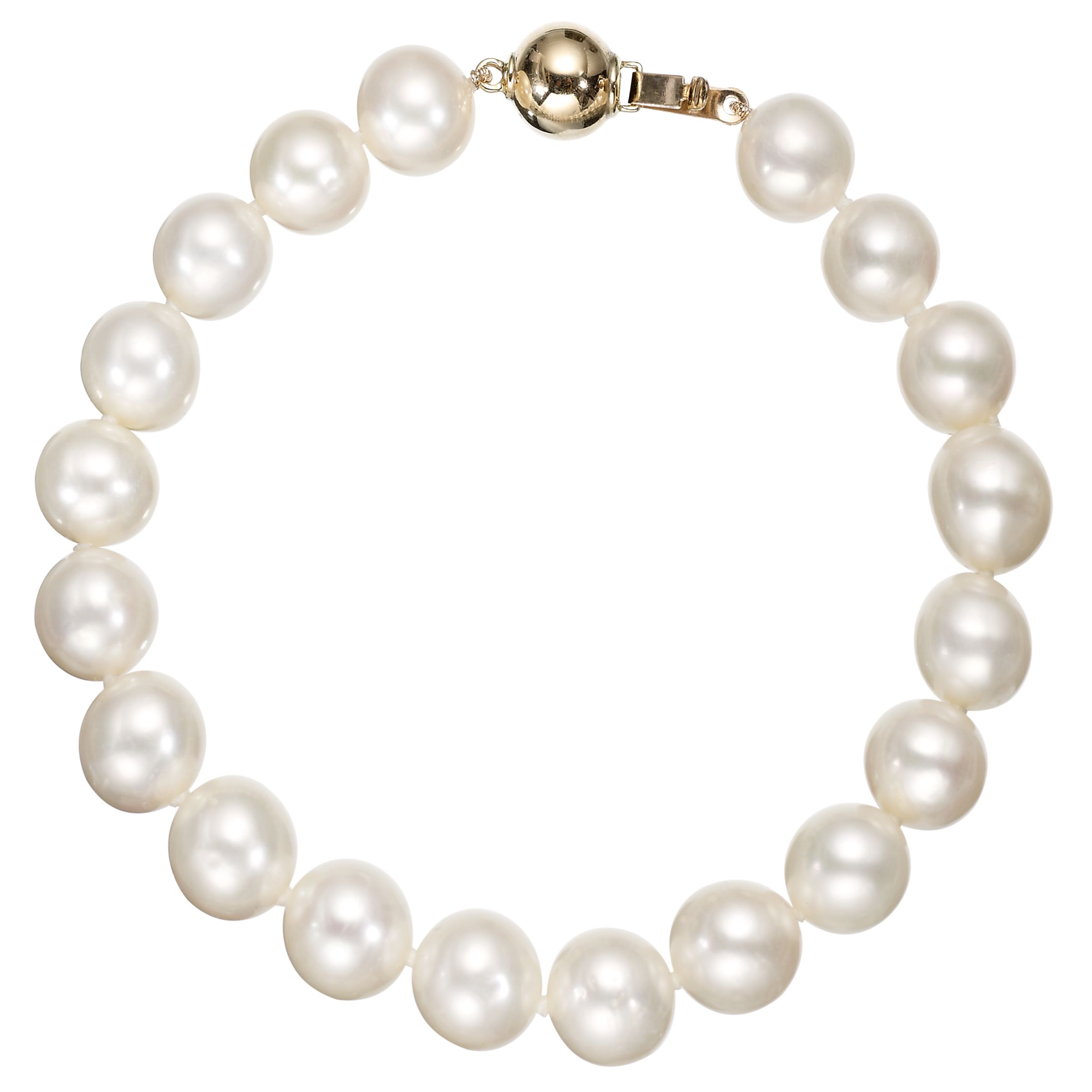 Freshwater Lustre Pearl Knotted 7.5" Bracelet with Gold Clasp at John Lewis