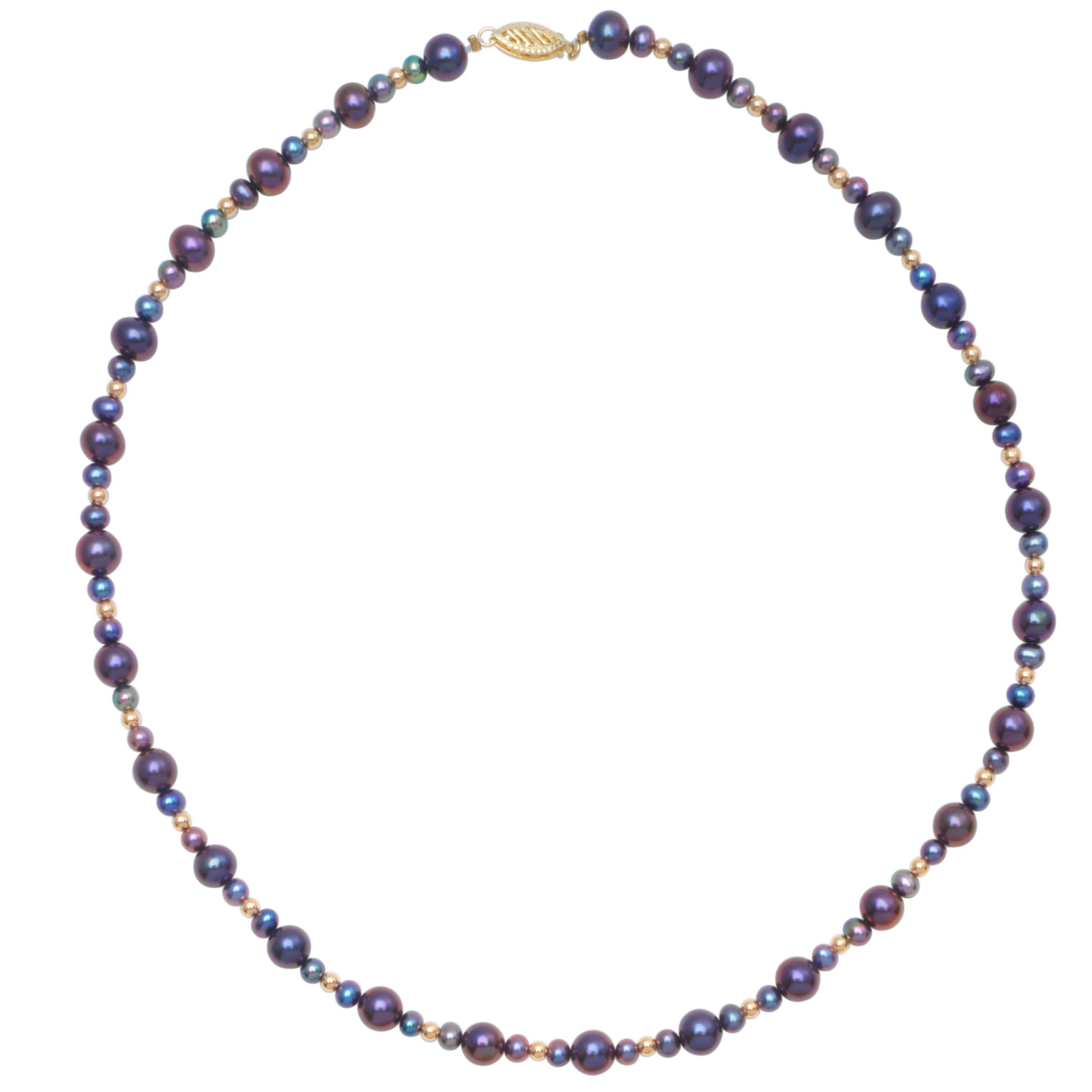 Freshwater Blue Pearl 18" Necklace with White Gold Clasp at JohnLewis