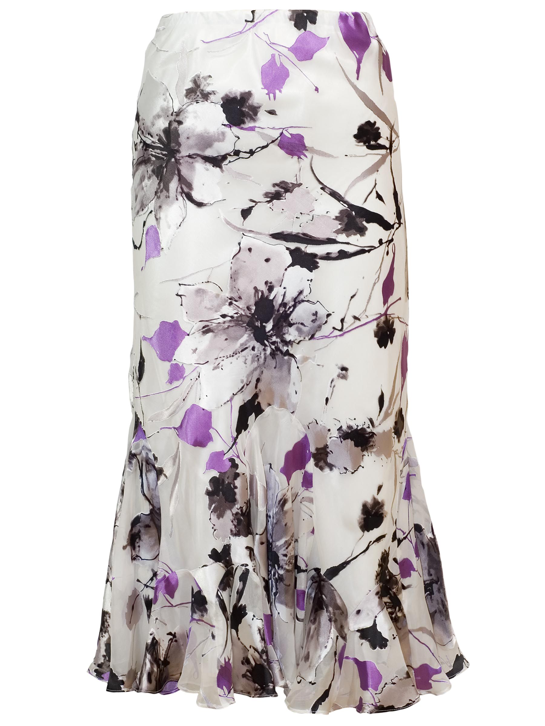 Chesca Floral Print Devoree Skirt, Ivory at John Lewis