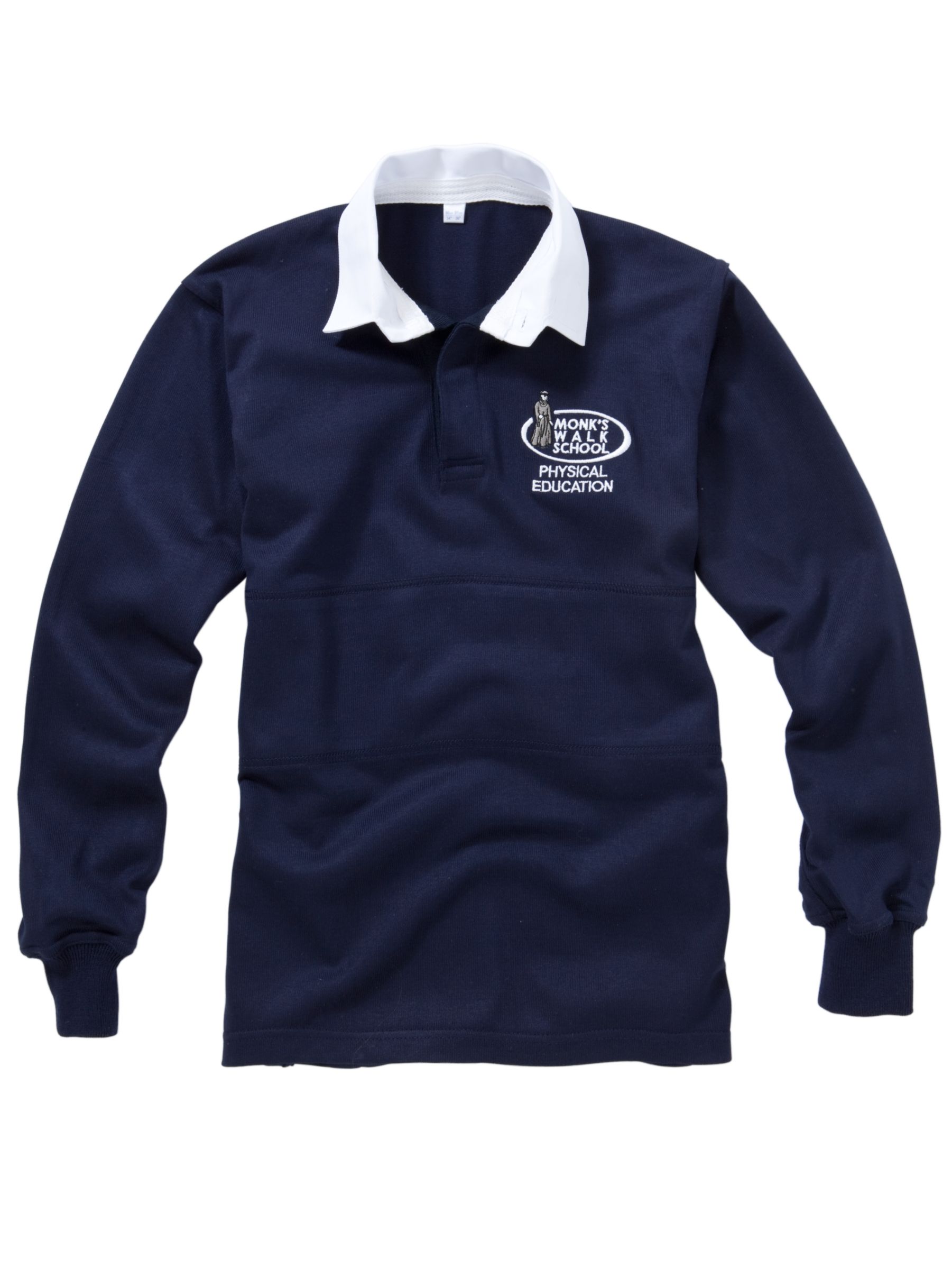 Monks Walk Unisex School Rugby Shirt, Navy