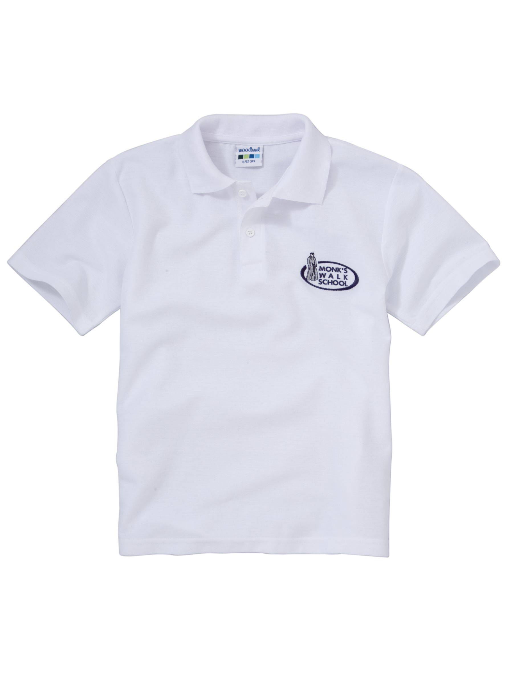 Monk's Walk School Unisex Polo Shirt, White, 14-15 years