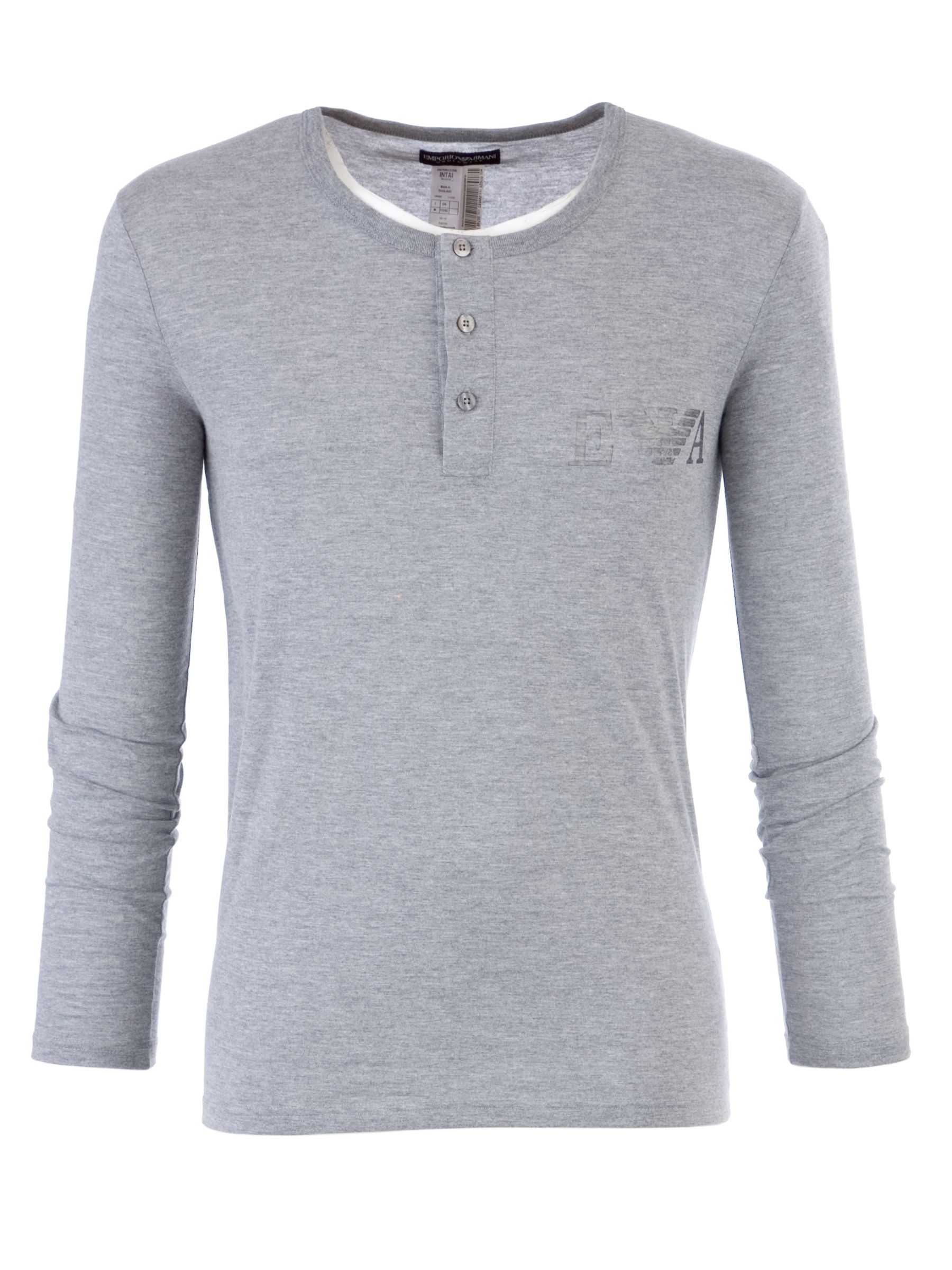 Emporio Armani Devore Henley T-Shirt, Grey
